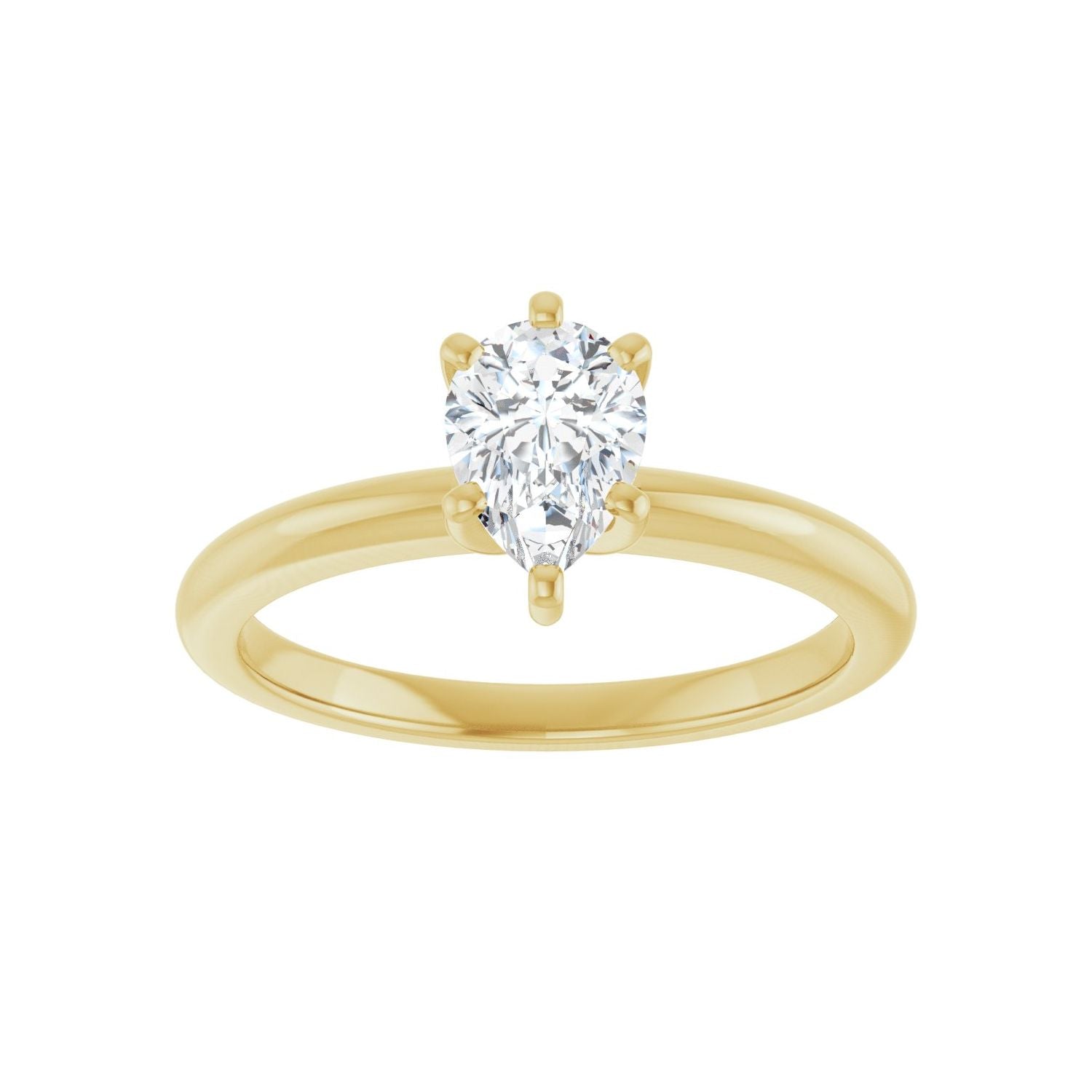 Pear Engagement Ring | Metal Type=14K Yellow Gold | Center Stone Size=1 CT | Image 3