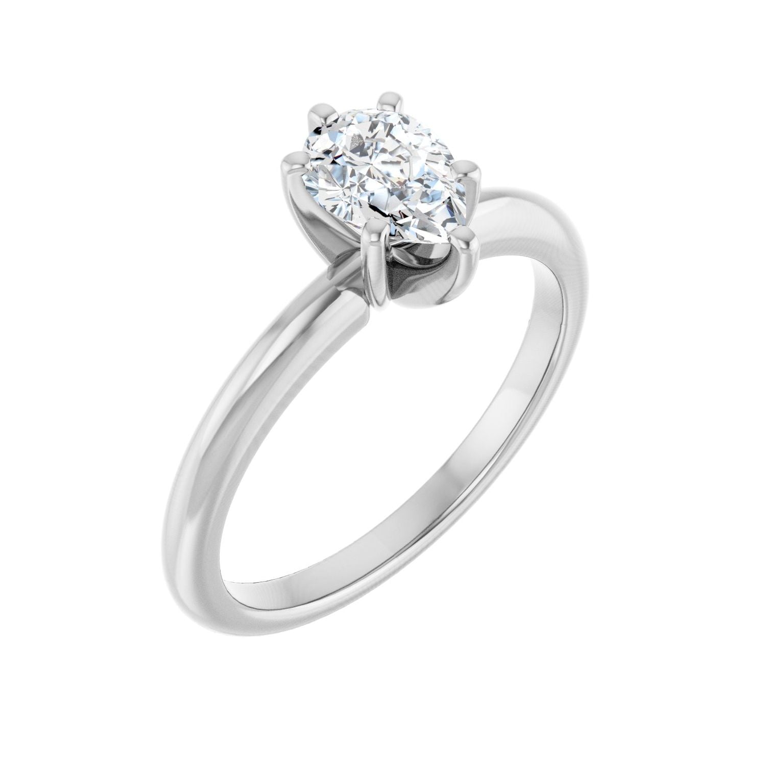 Pear Engagement Ring | Metal Type=14K White Gold | Center Stone Size=1 CT | Image 1