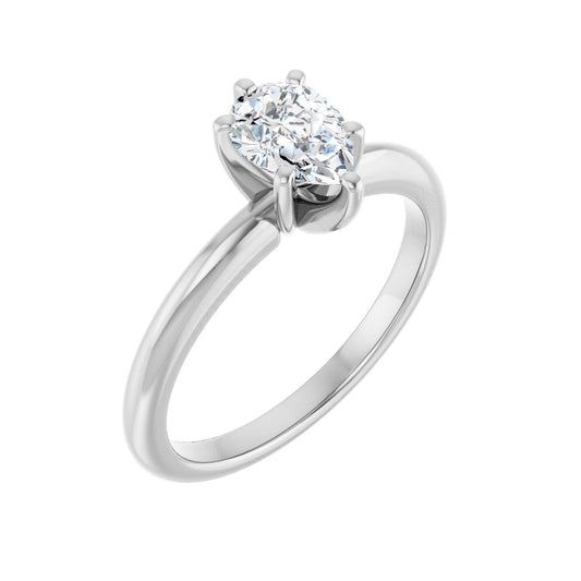 Pear Engagement Ring | Metal Type=14K White Gold | Center Stone Size=1 CT | Image 1