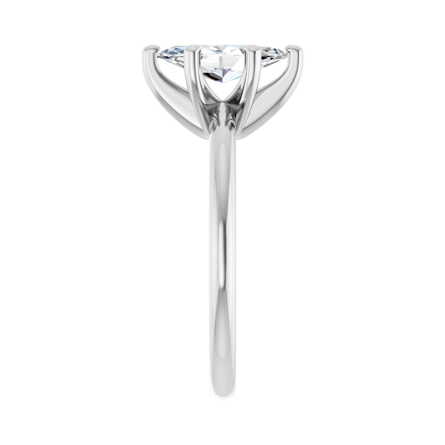 Marquise Engagement Ring | Metal Type=14K White Gold | Center Stone Size=1 CT | Image 4