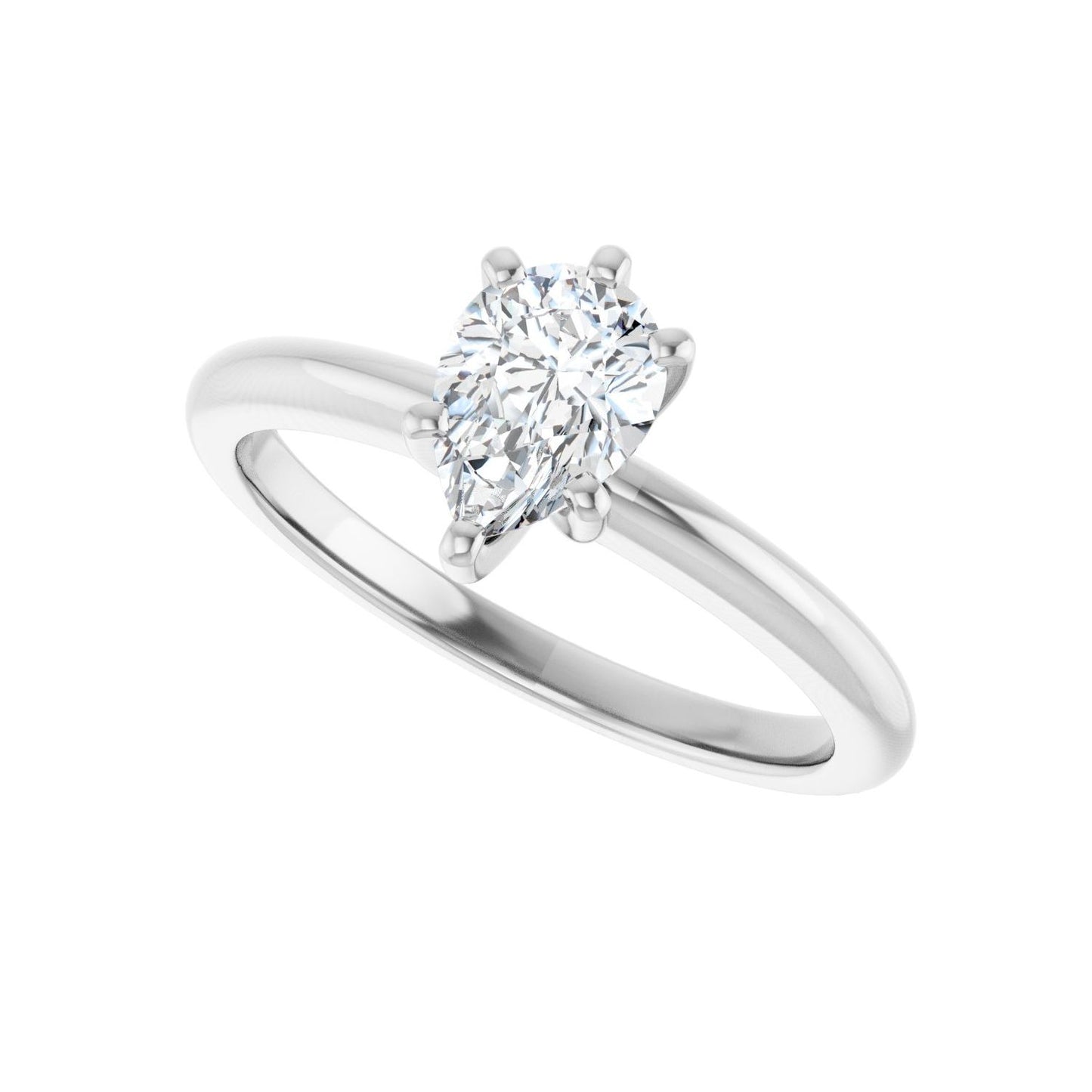 Pear Engagement Ring | Metal Type=14K White Gold | Center Stone Size=1 CT | Image 5