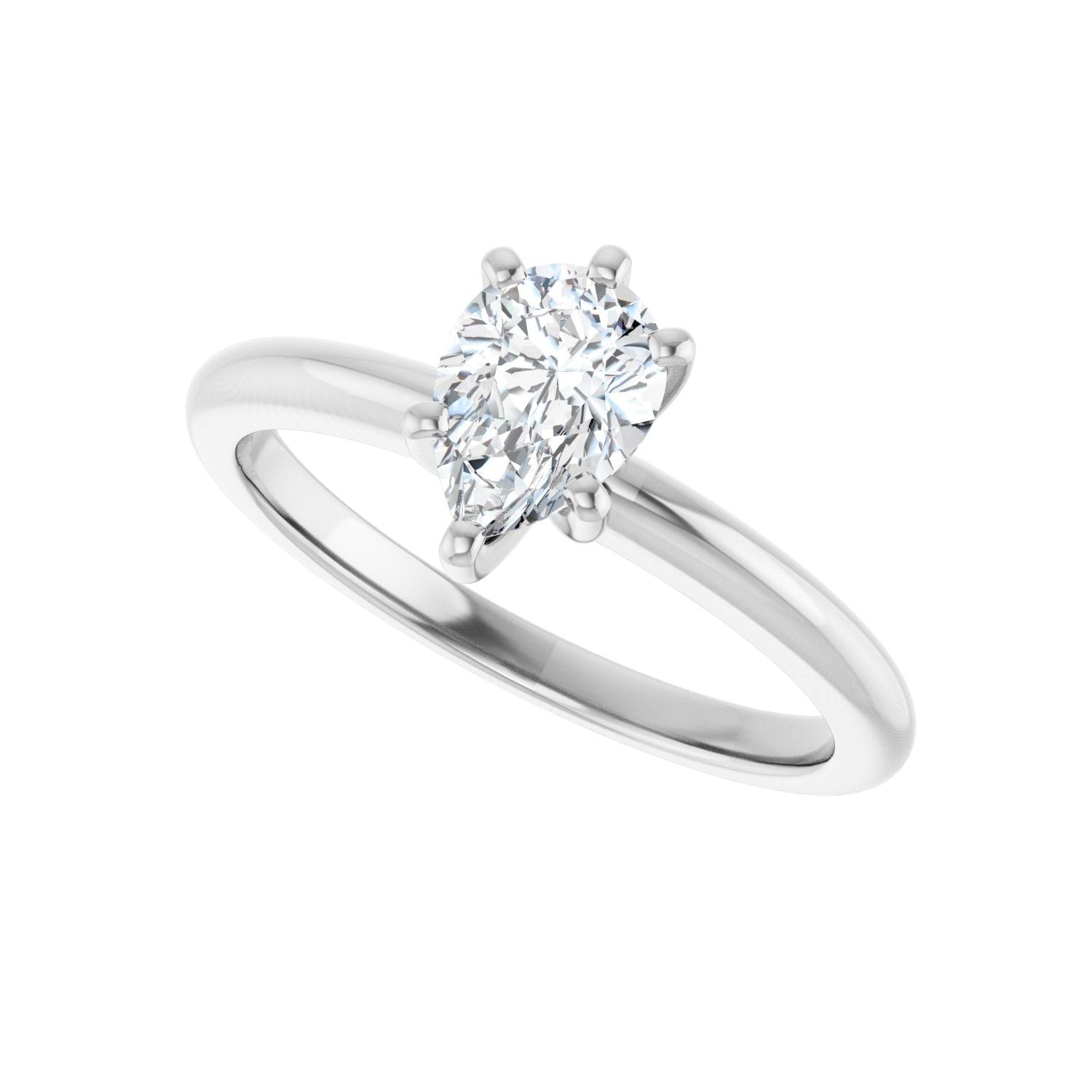Pear Engagement Ring | Metal Type=14K White Gold | Center Stone Size=1 CT | Image 5