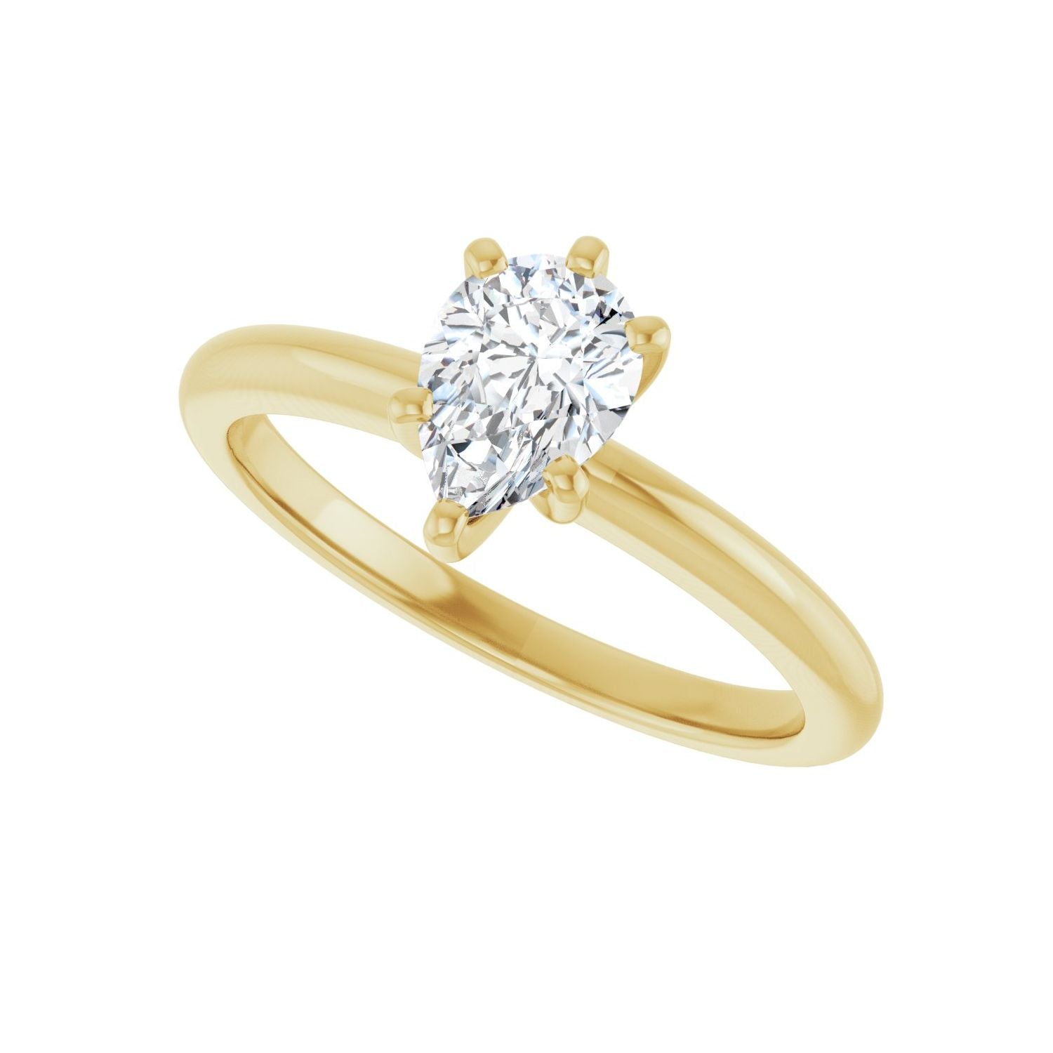Pear Engagement Ring | Metal Type=14K Yellow Gold | Center Stone Size=1 CT | Image 5