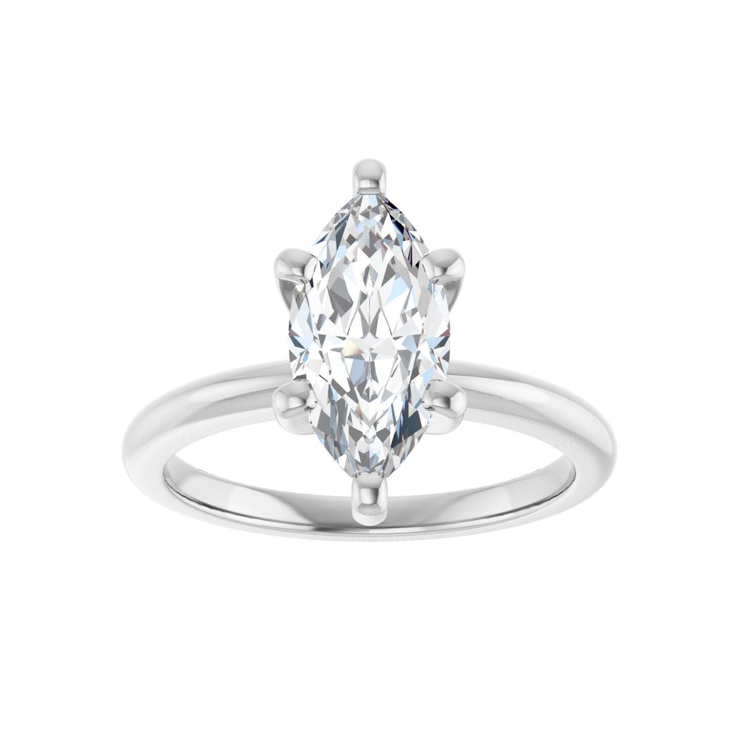 Marquise Engagement Ring | Metal Type=14K White Gold | Center Stone Size=1.5 CT | Image 3