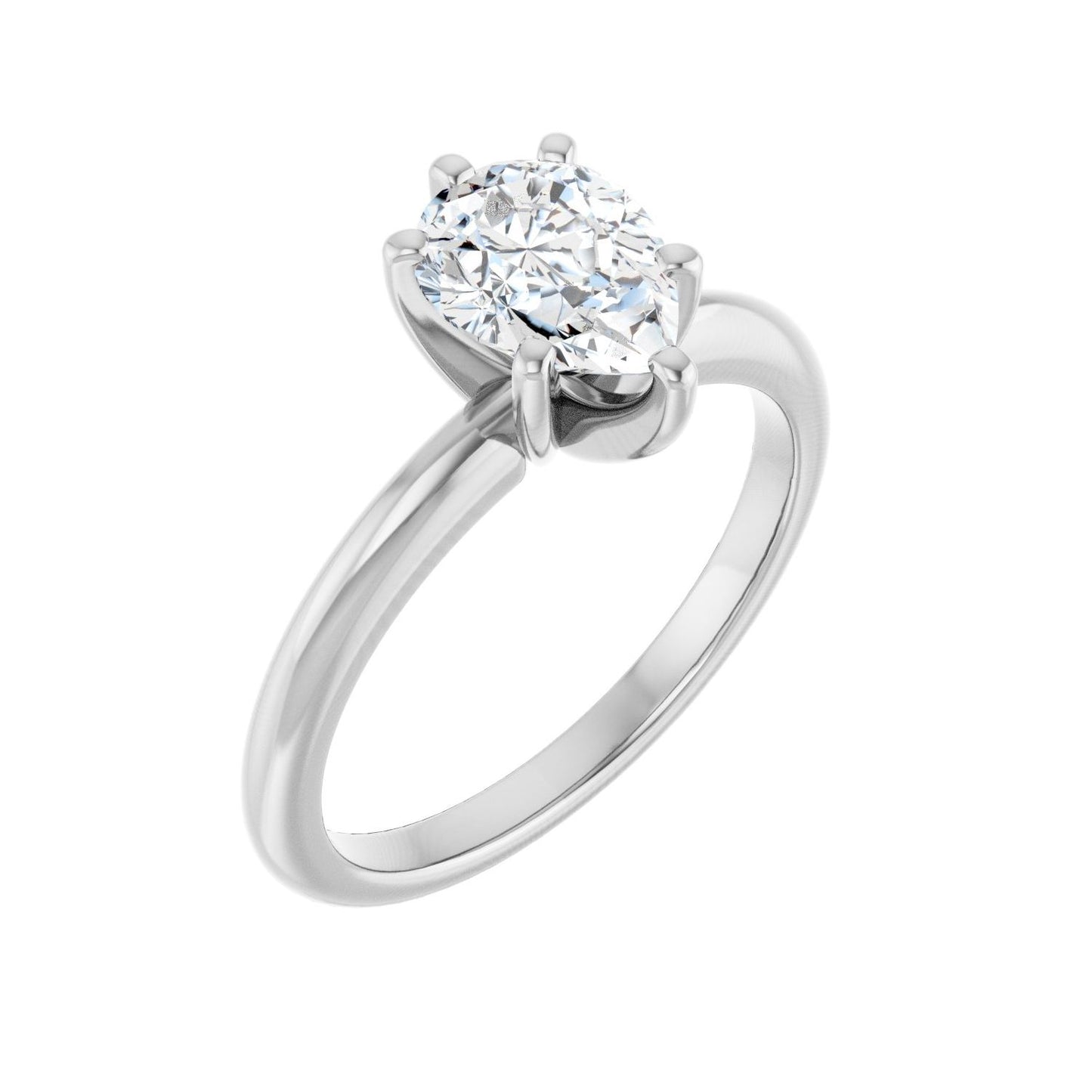 Pear Engagement Ring | Metal Type=14K White Gold | Center Stone Size=1.5 CT | Image 1