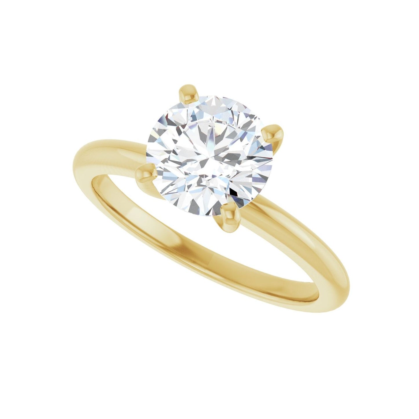 Round Engagement Ring | Metal Type=14K Yellow Gold | Center Stone Size=1.5 CT | Image 5