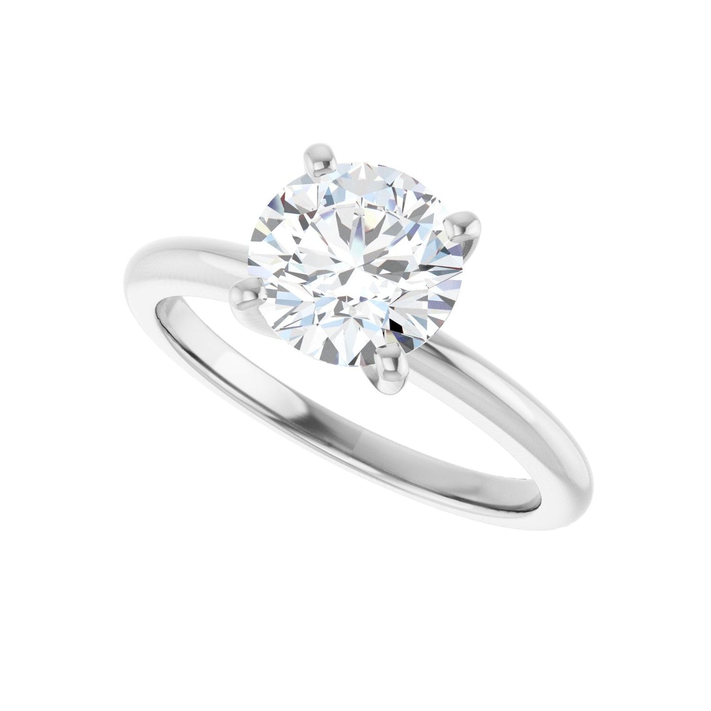 Round Engagement Ring | Metal Type=14K White Gold | Center Stone Size=1.5 CT | Image 5