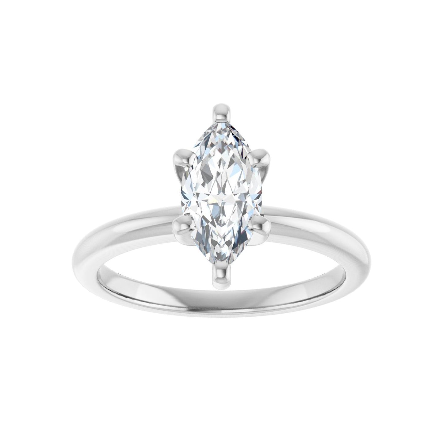 Marquise Engagement Ring | Metal Type=14K White Gold | Center Stone Size=1 CT | Image 3