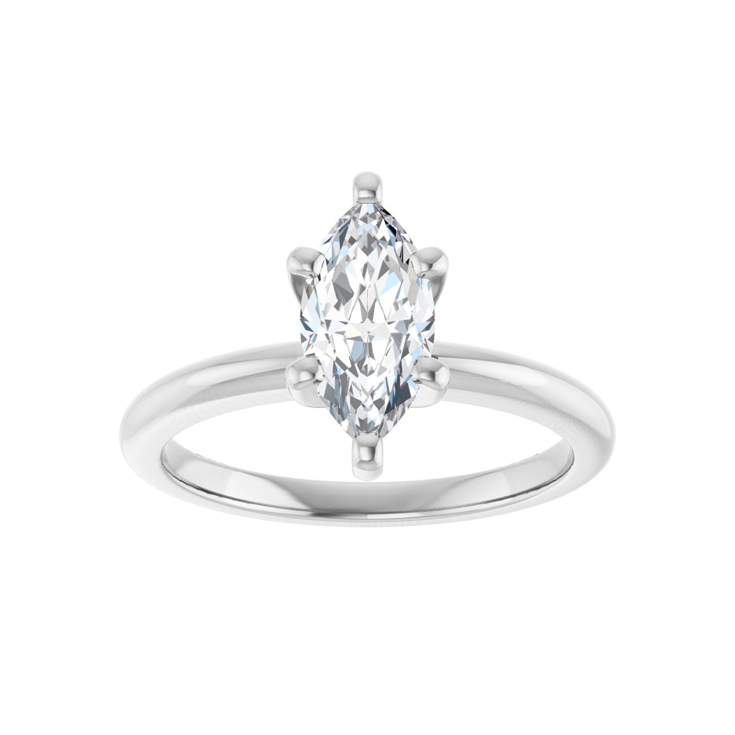 Marquise Engagement Ring | Metal Type=14K White Gold | Center Stone Size=1 CT | Image 3
