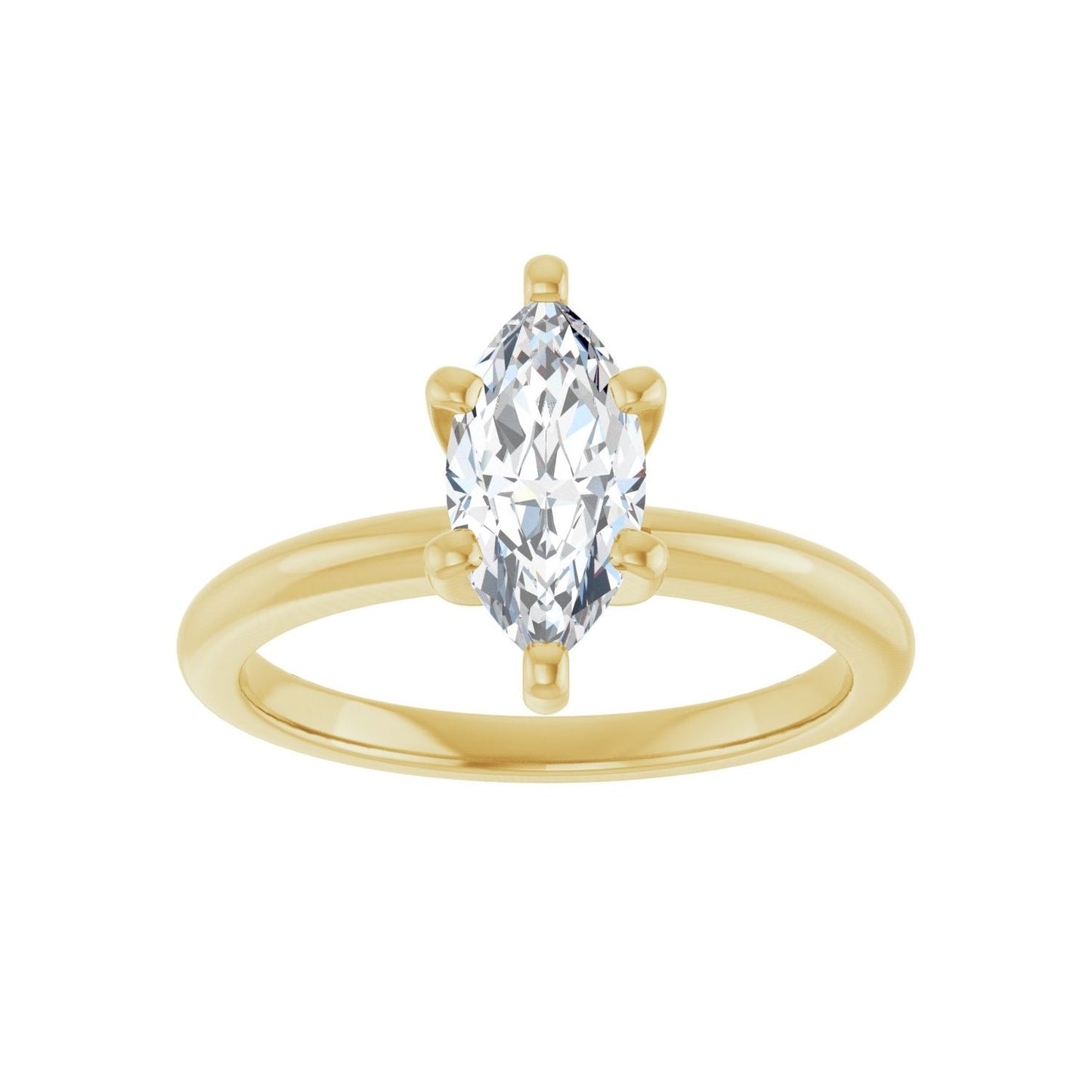 Marquise Engagement Ring | Metal Type=14K Yellow Gold | Center Stone Size=1 CT | Image 3