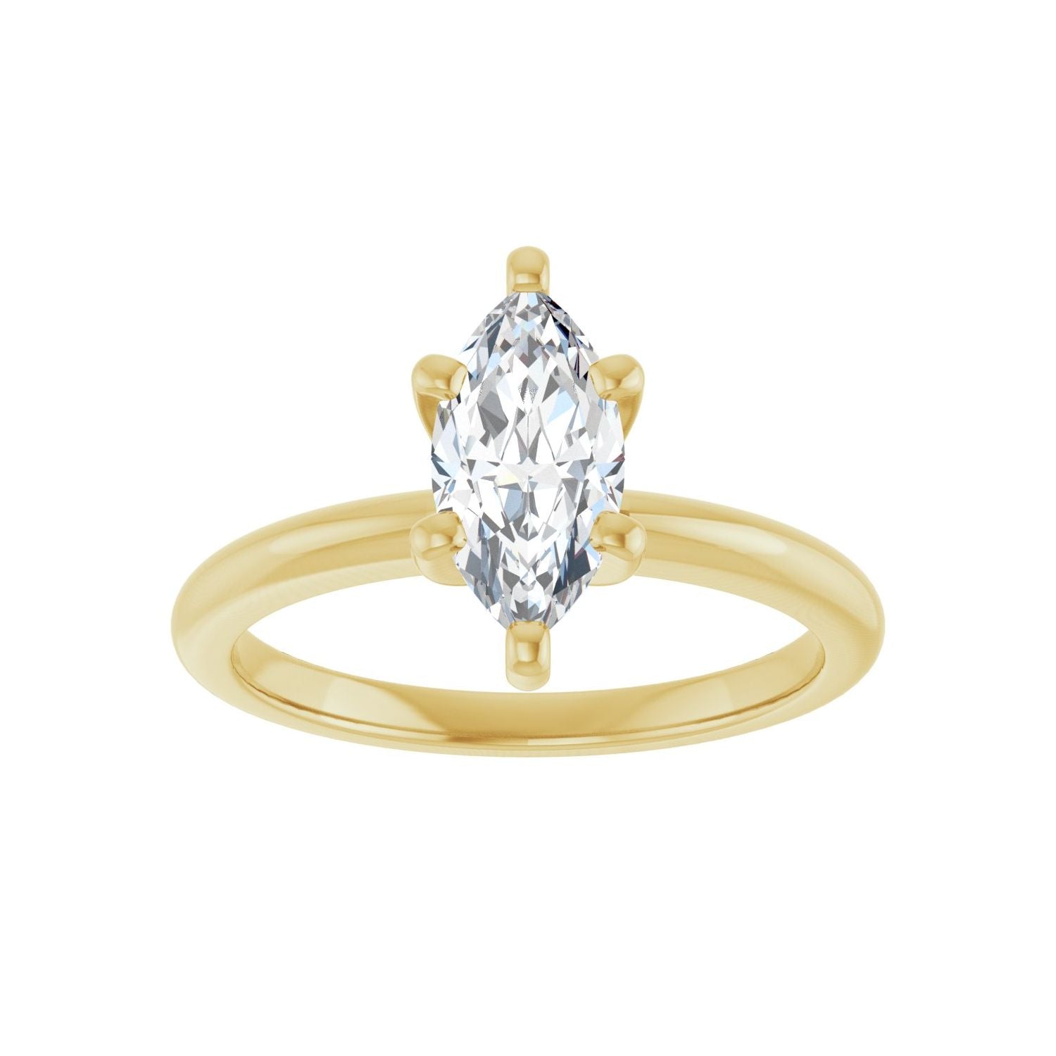 Marquise Engagement Ring | Metal Type=14K Yellow Gold | Center Stone Size=1 CT | Image 3