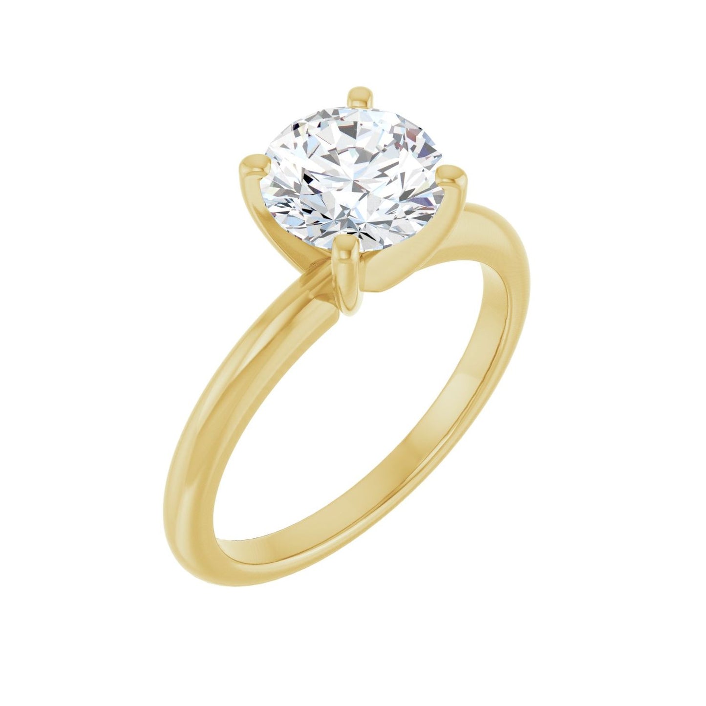 Round Engagement Ring | Metal Type=14K Yellow Gold | Center Stone Size=1.5 CT | Image 1