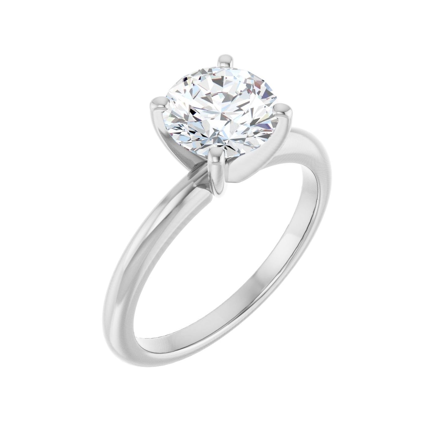Round Engagement Ring | Metal Type=14K White Gold | Center Stone Size=1.5 CT | Image 1
