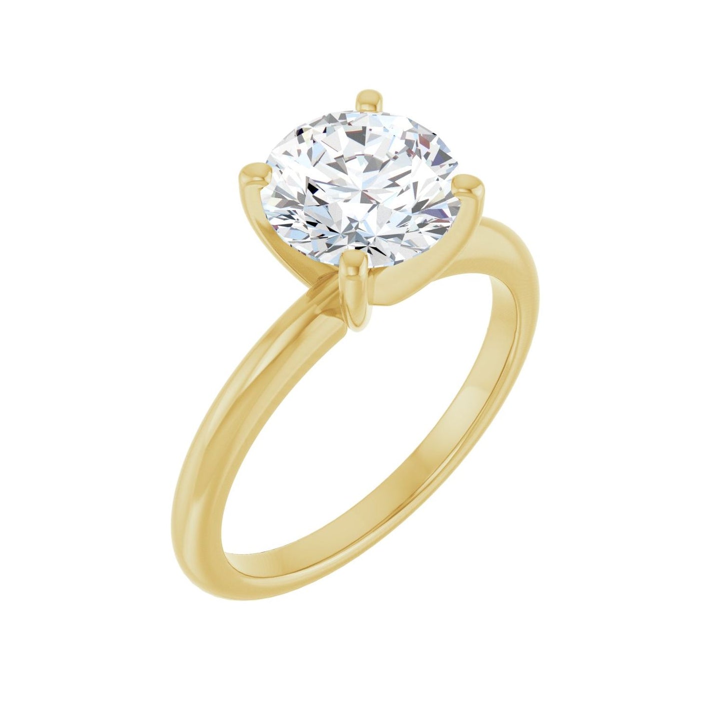 Round Engagement Ring | Metal Type=14K Yellow Gold | Center Stone Size=2 CT | Image 1