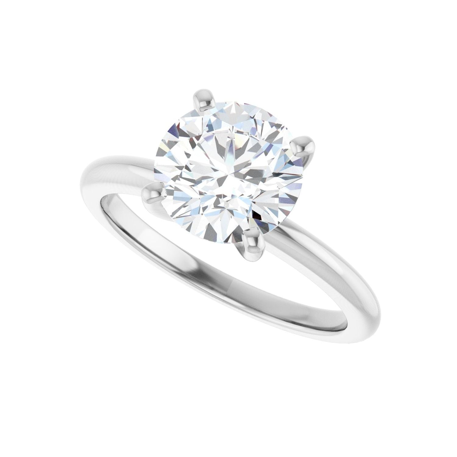 Round Engagement Ring | Metal Type=14K White Gold | Center Stone Size=2 CT | Image 5