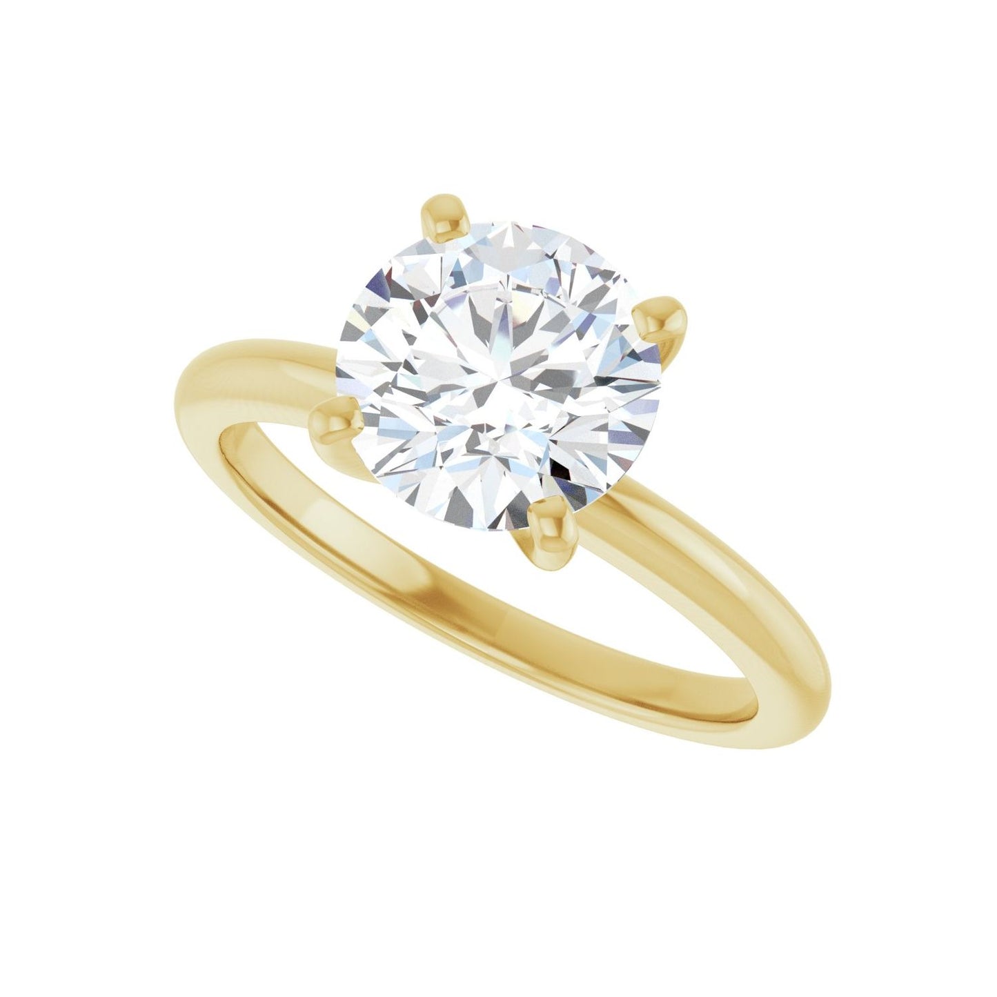 Round Engagement Ring | Metal Type=14K Yellow Gold | Center Stone Size=2 CT | Image 5