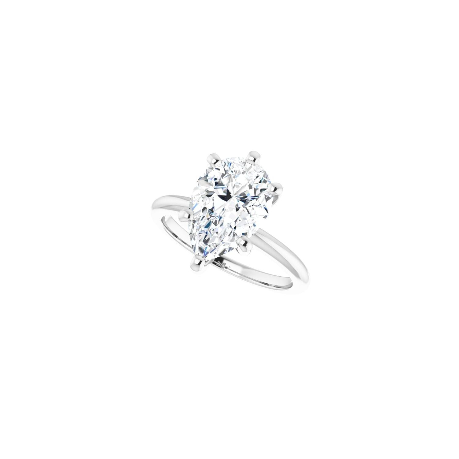 Pear Engagement Ring | Metal Type=14K White Gold | Center Stone Size=3 CT | Image 5