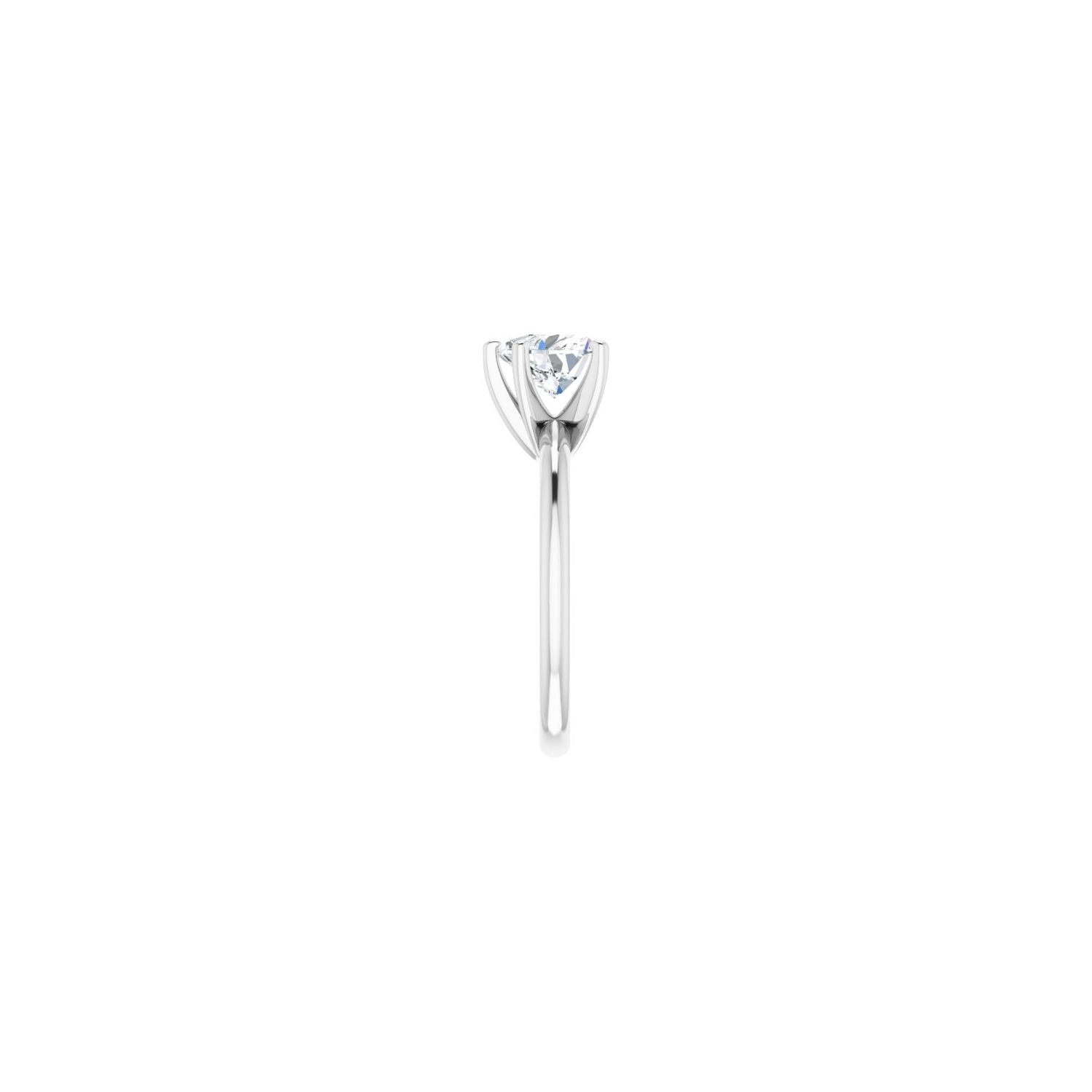 Heart Engagement Ring | Metal Type=14K White Gold | Center Stone Size=1 CT | Image 4