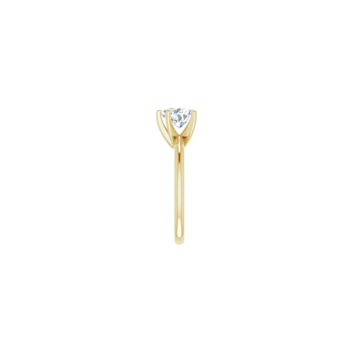 Heart Engagement Ring | Metal Type=14K Yellow Gold | Center Stone Size=1 CT | Image 4