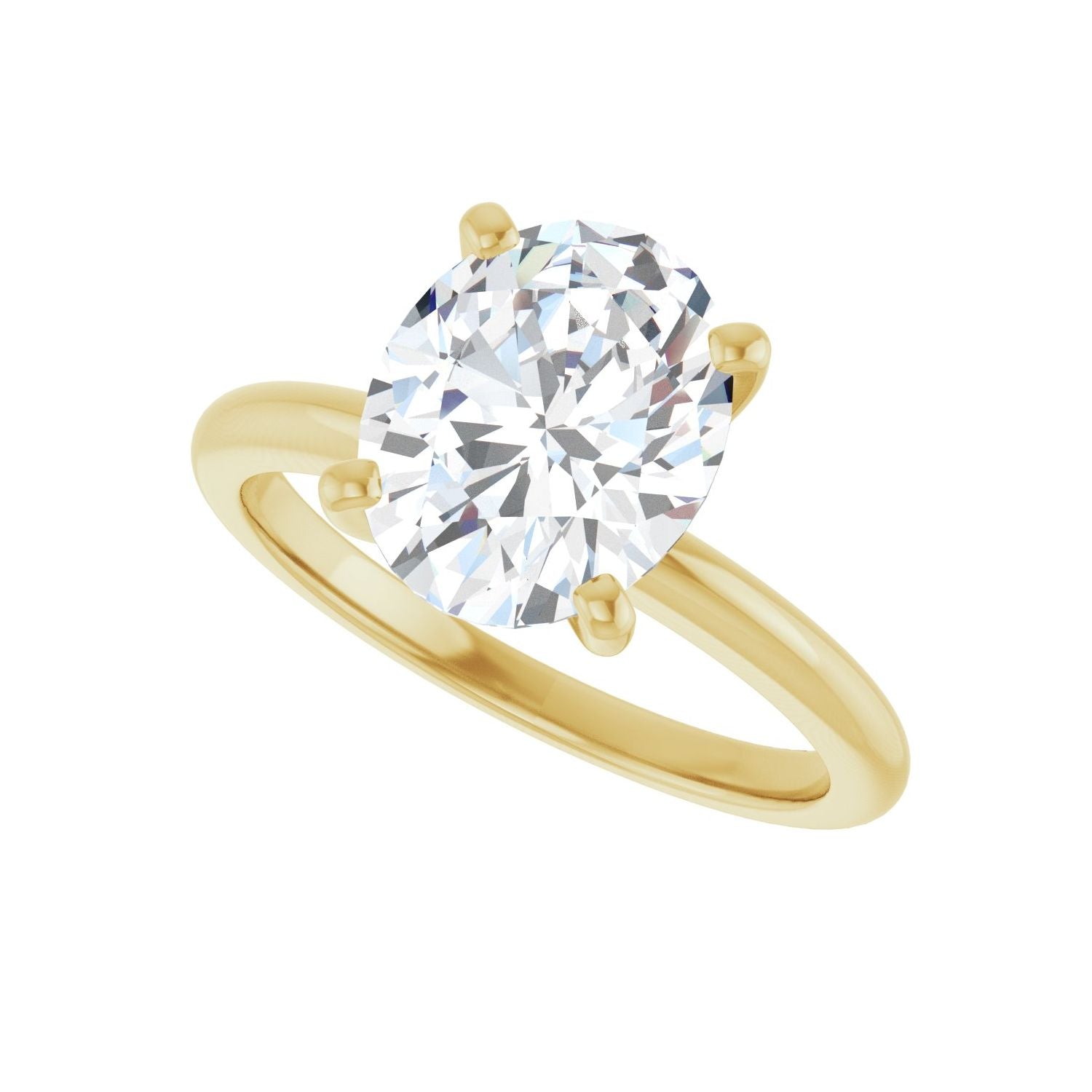 Oval Engagement Ring | Metal Type=14K Yellow Gold | Center Stone Size=2.5 CT | Image 5