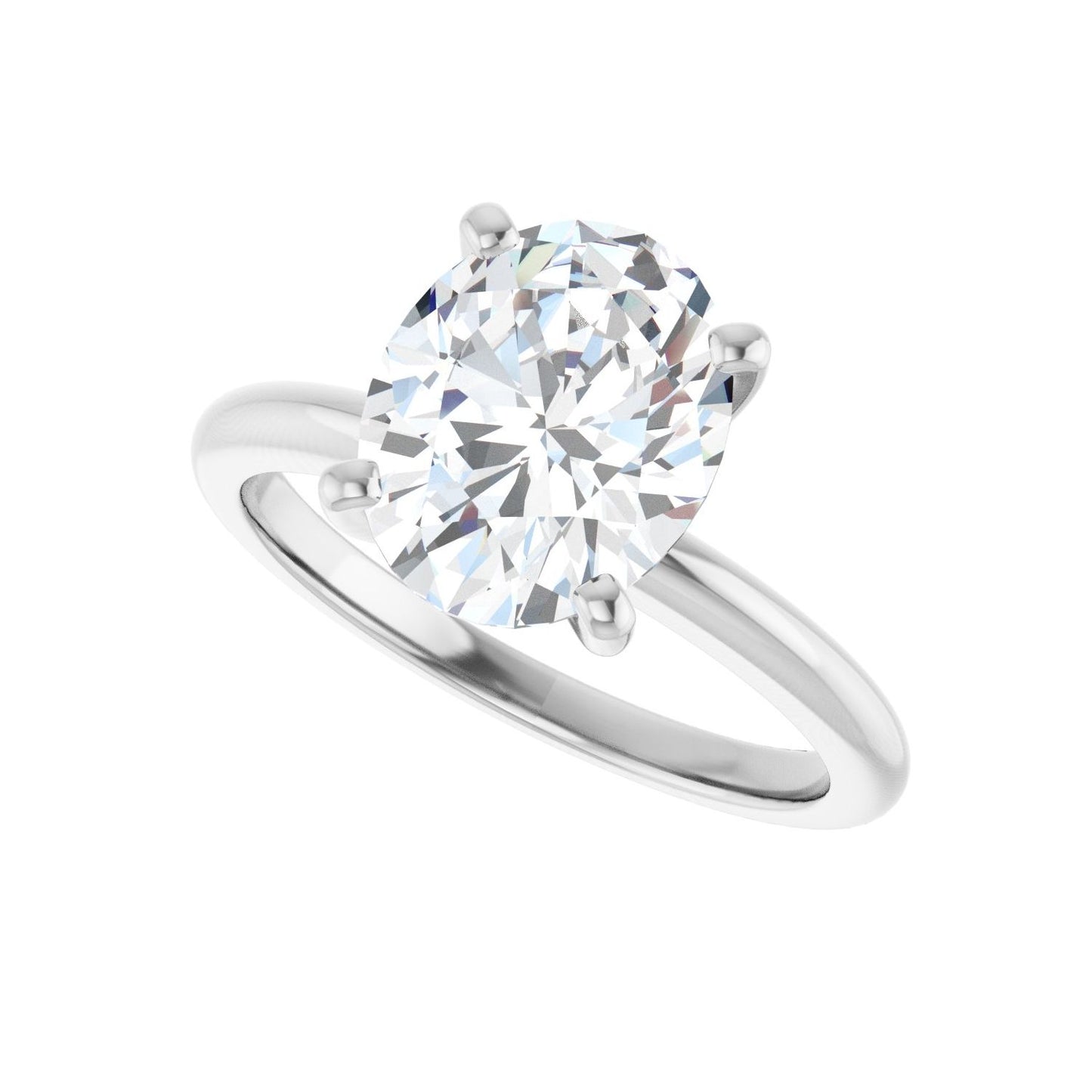 Oval Engagement Ring | Metal Type=14K White Gold | Center Stone Size=2.5 CT | Image 5