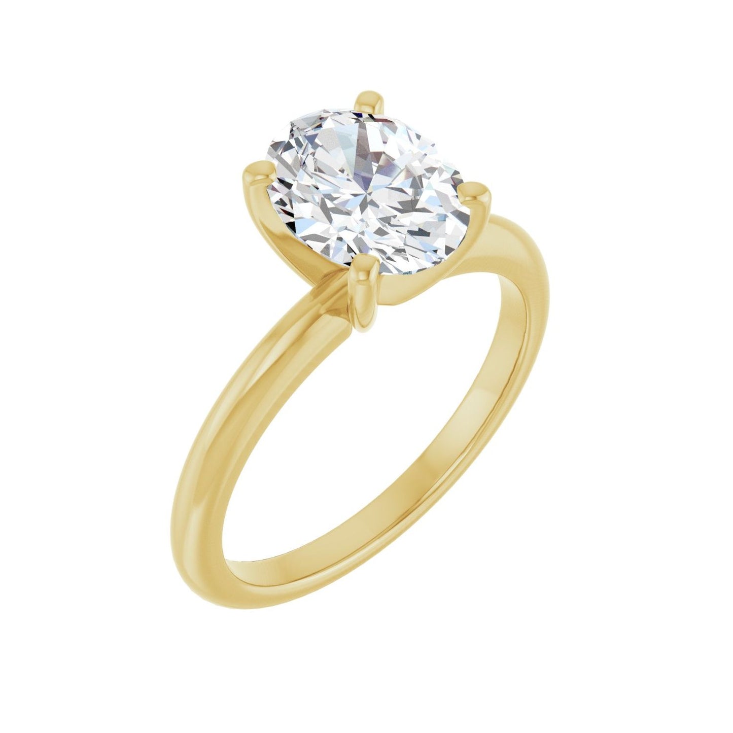 Oval Engagement Ring | Metal Type=14K Yellow Gold | Center Stone Size=2 CT | Image 1
