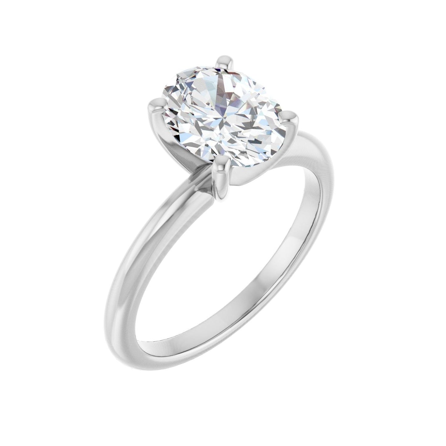 Oval Engagement Ring | Metal Type=14K White Gold | Center Stone Size=2 CT | Image 1