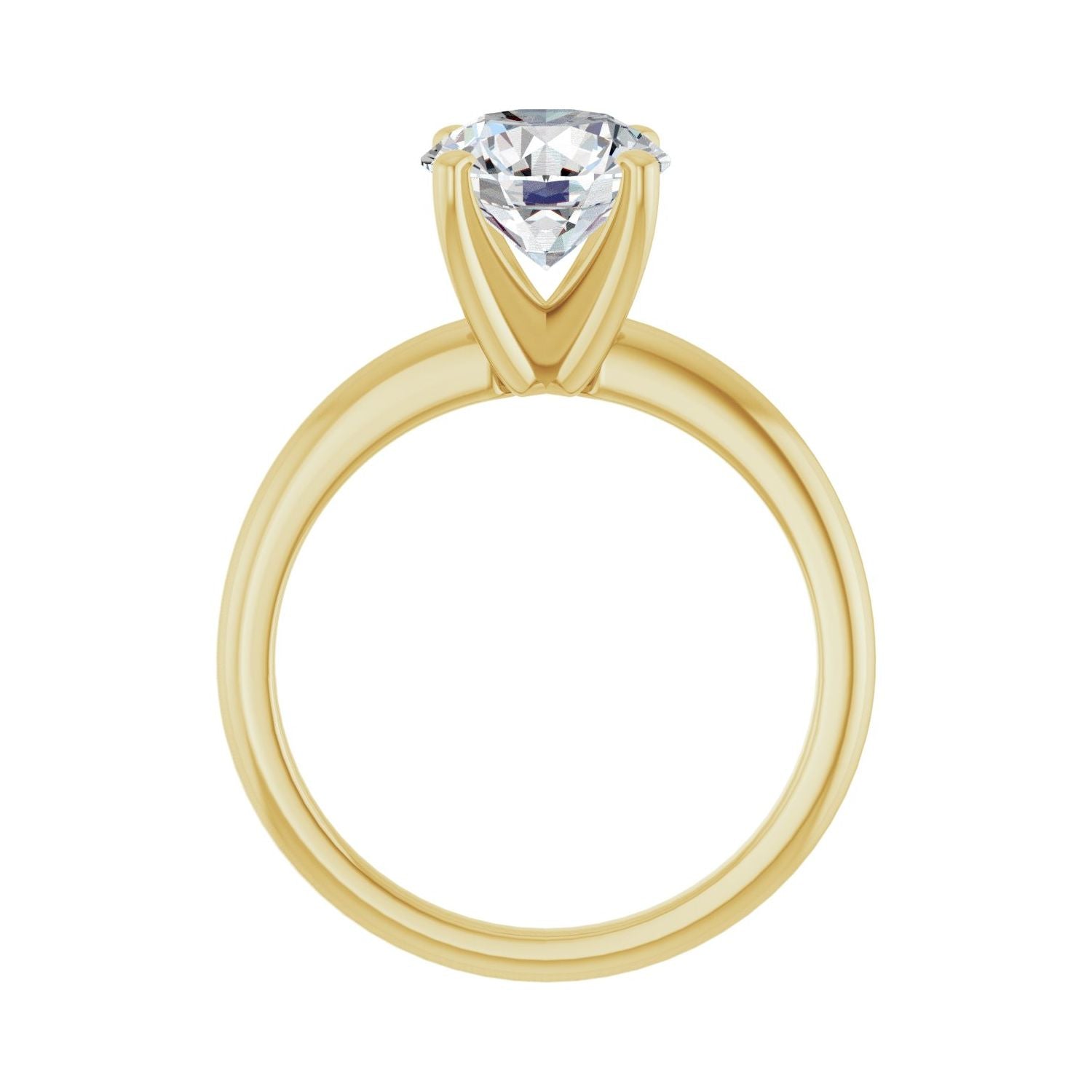 Round Engagement Ring | Metal Type=14K Yellow Gold | Center Stone Size=2 CT | Image 2