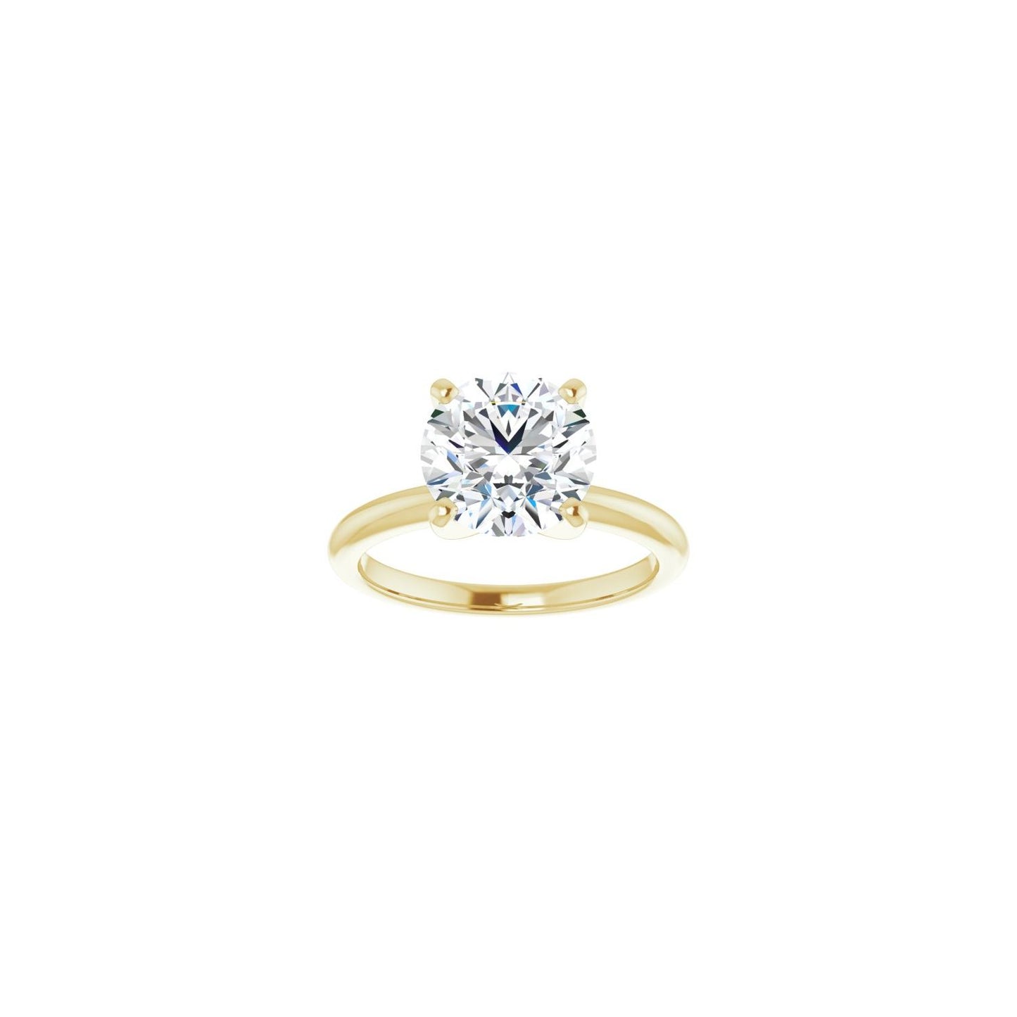 Round Engagement Ring | Metal Type=14K Yellow Gold | Center Stone Size=2.5 CT | Image 3