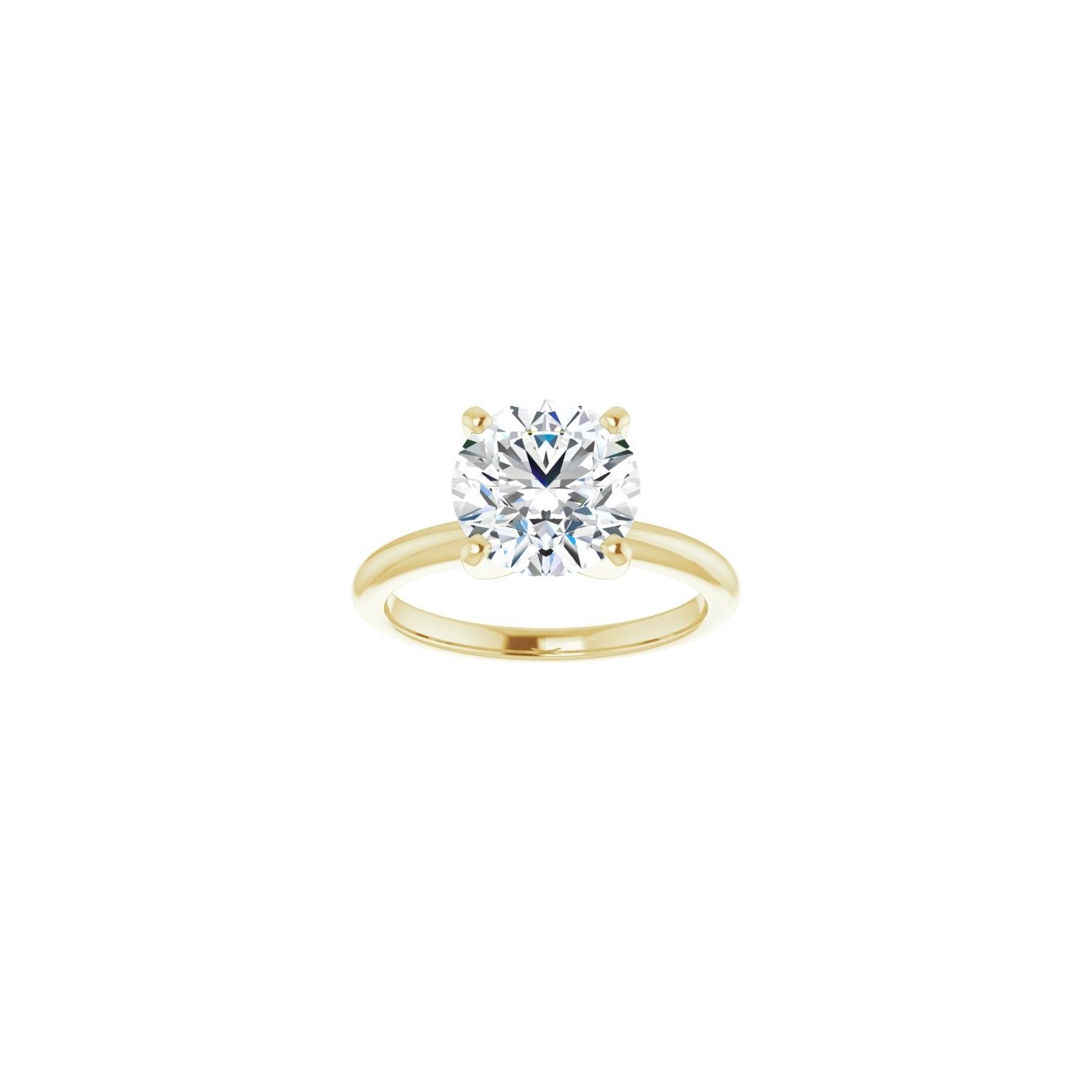 Round Engagement Ring | Metal Type=14K Yellow Gold | Center Stone Size=2.5 CT | Image 3