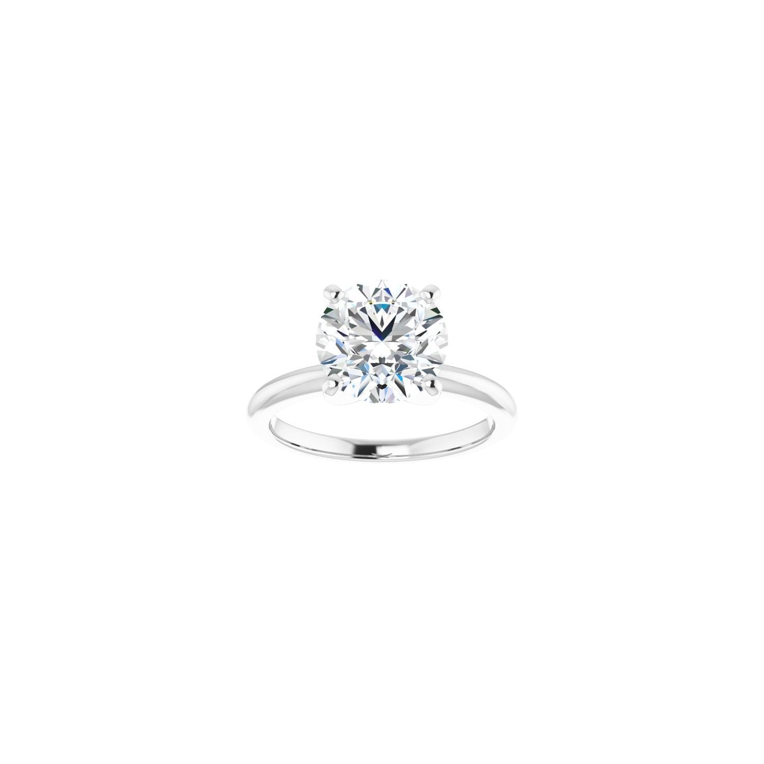 Round Engagement Ring | Metal Type=14K White Gold | Center Stone Size=2.5 CT | Image 3