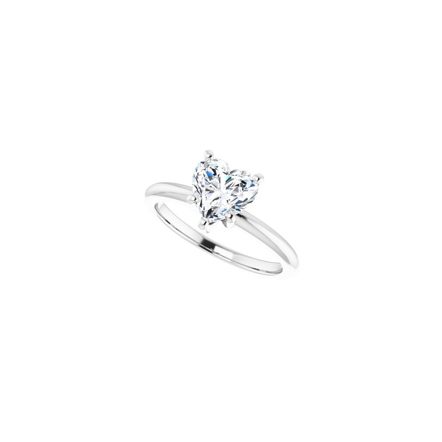 Heart Engagement Ring | Metal Type=14K White Gold | Center Stone Size=1 CT | Image 5