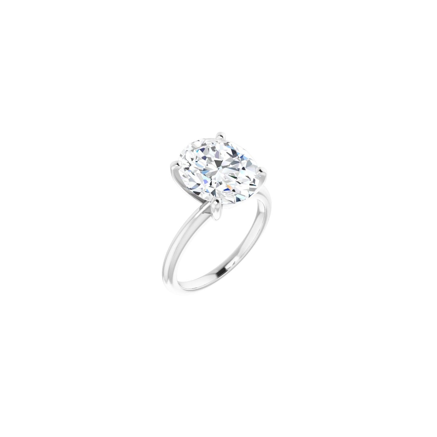 Oval Engagement Ring | Metal Type=14K White Gold | Center Stone Size=3 CT | Image 1