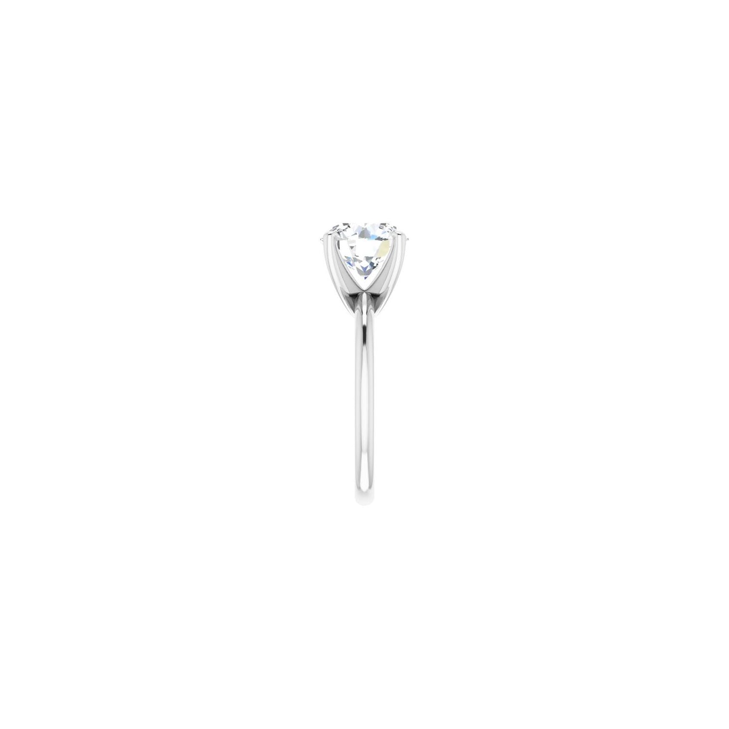 Round Engagement Ring | Metal Type=14K White Gold | Center Stone Size=3 CT | Image 4