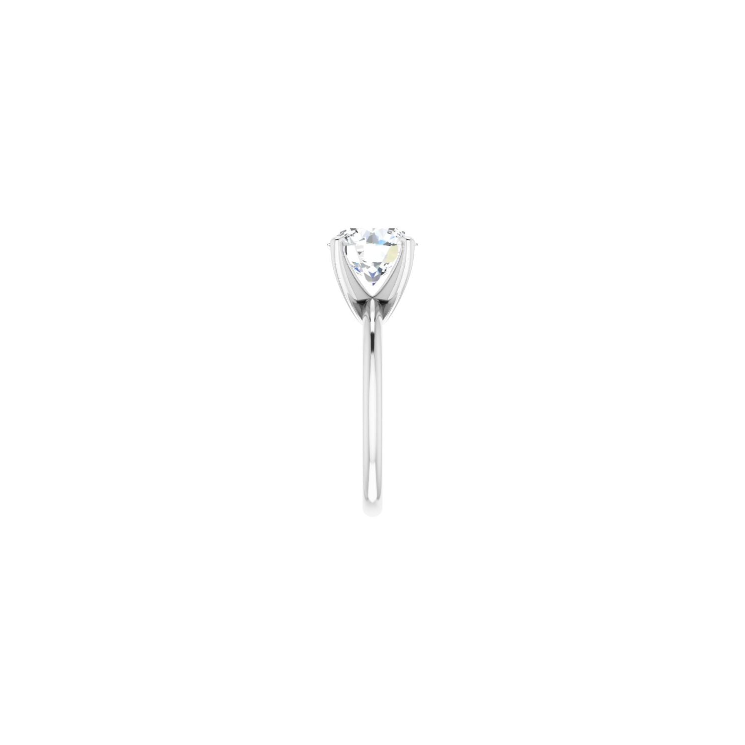 Round Engagement Ring | Metal Type=14K White Gold | Center Stone Size=3 CT | Image 4