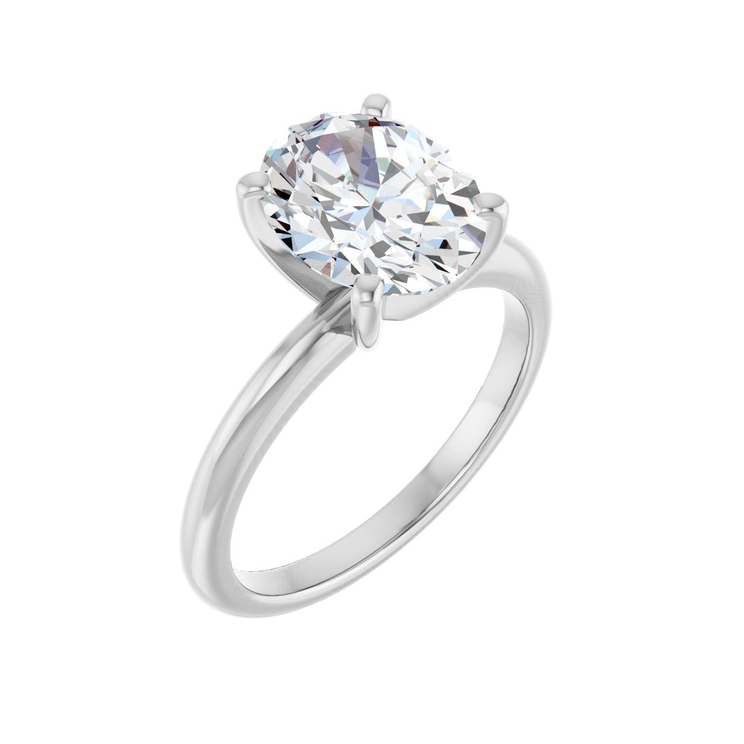 Oval Engagement Ring | Metal Type=14K White Gold | Center Stone Size=2.5 CT | Image 1