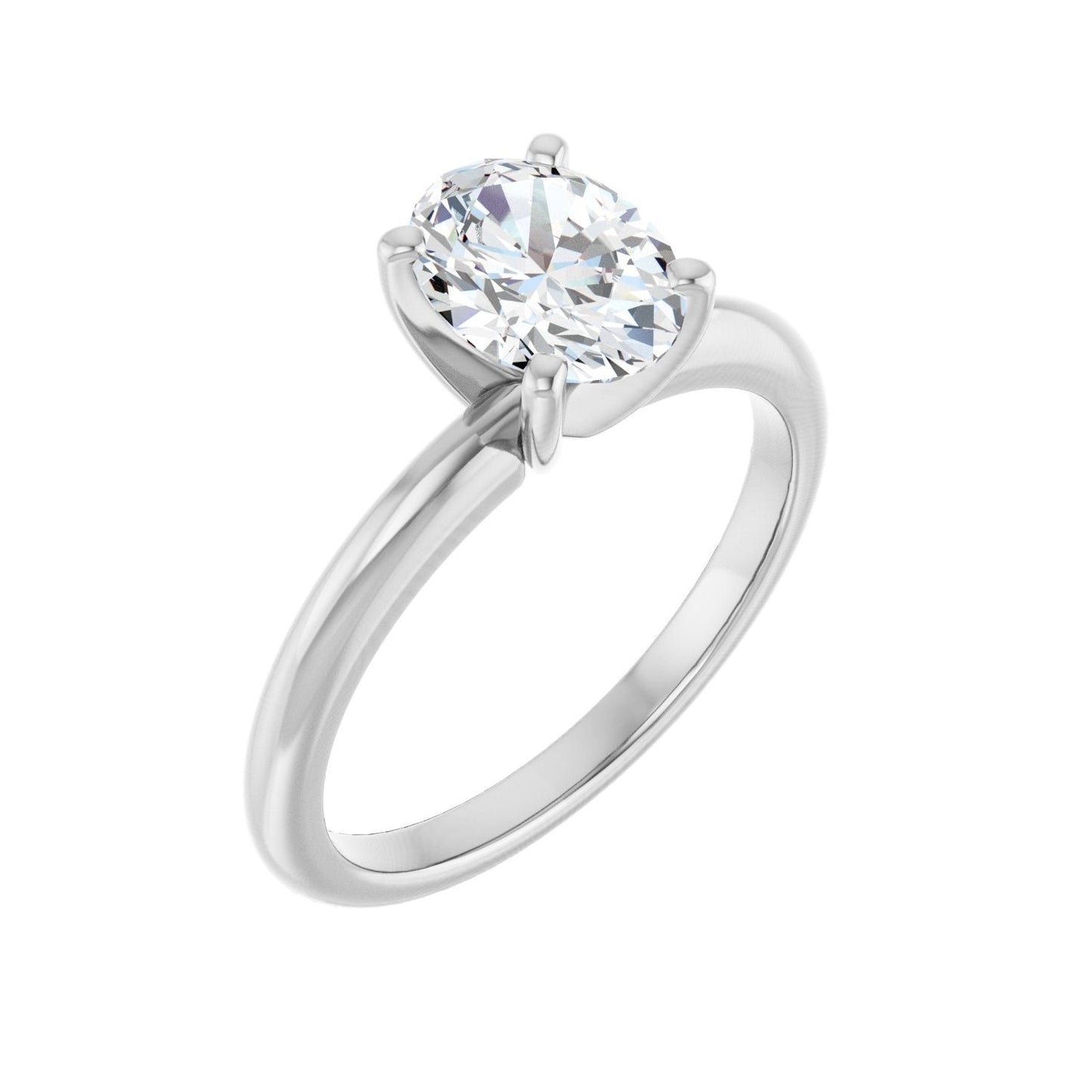 Oval Engagement Ring | Metal Type=14K White Gold | Center Stone Size=1.5 CT | Image 1