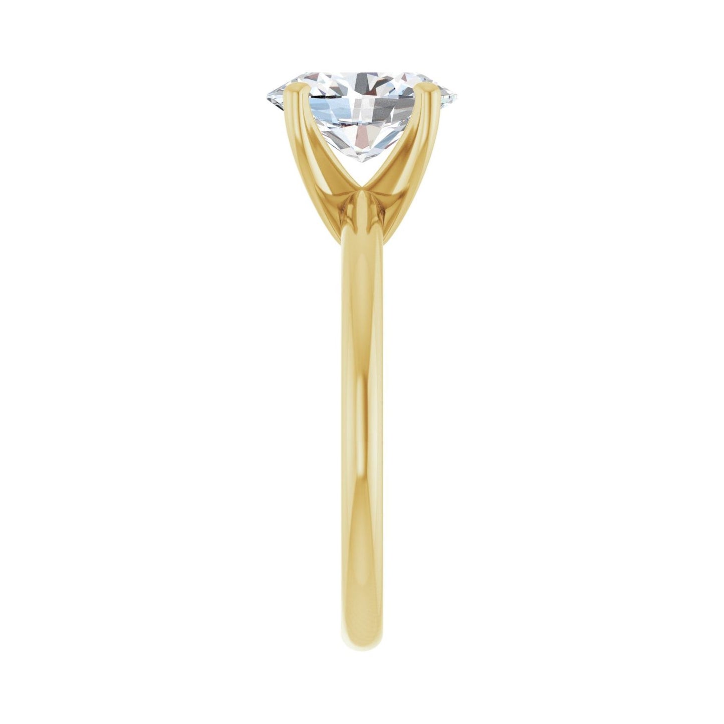 Oval Engagement Ring | Metal Type=14K Yellow Gold | Center Stone Size=2 CT | Image 4
