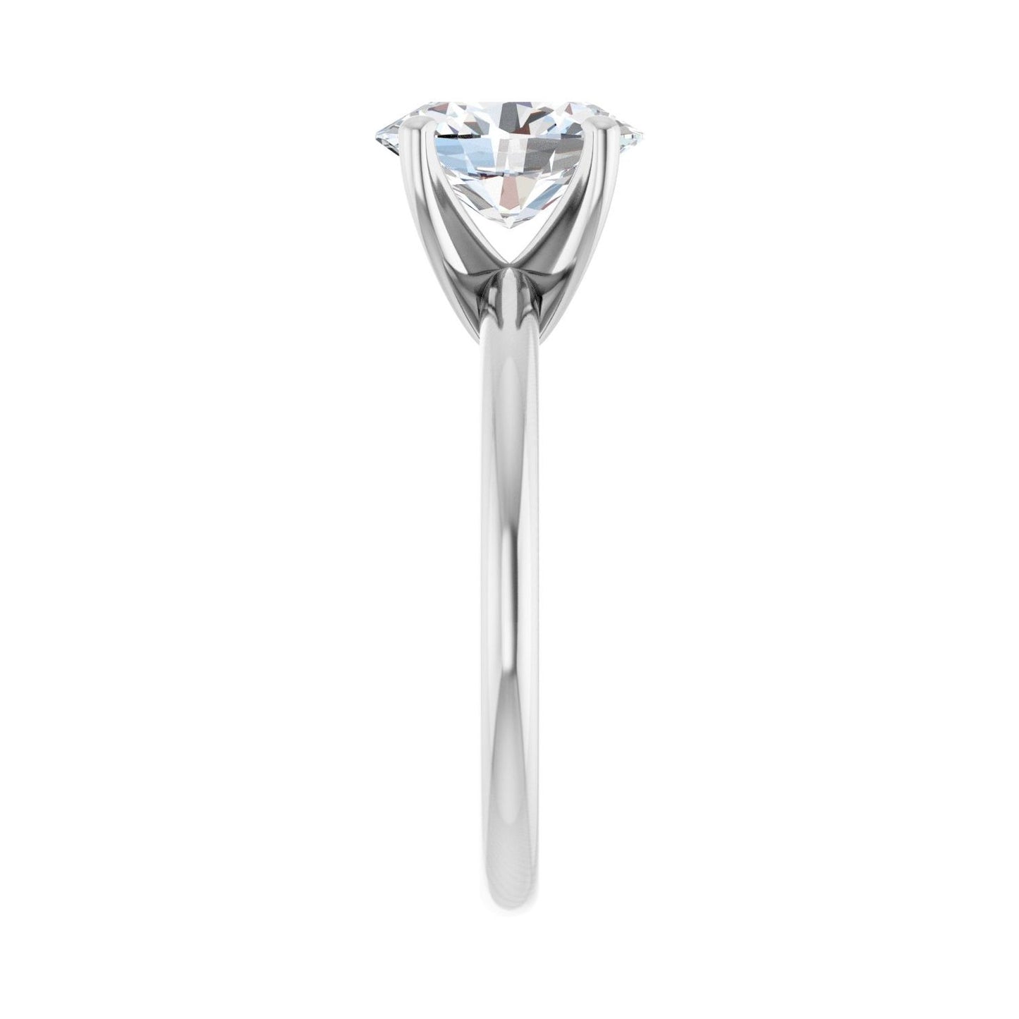 Oval Engagement Ring | Metal Type=14K White Gold | Center Stone Size=2 CT | Image 4