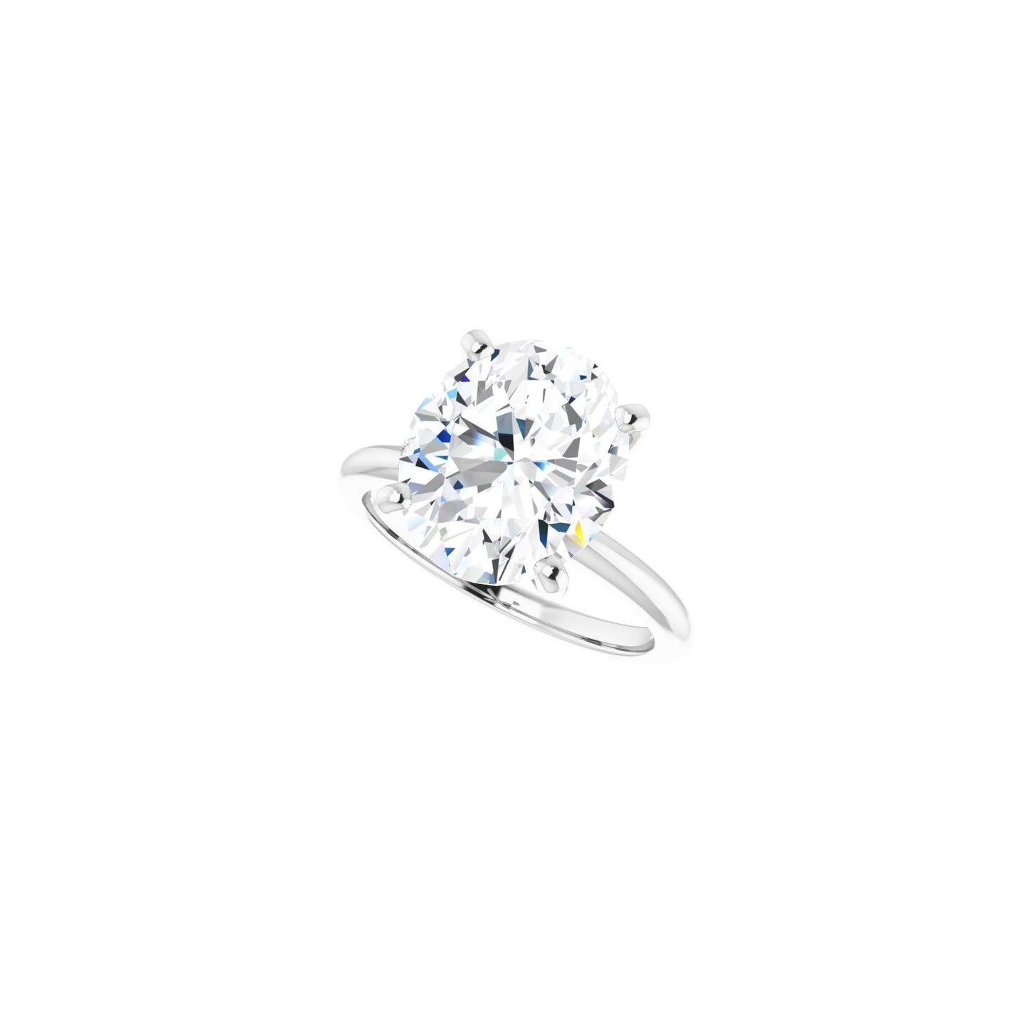 Oval Engagement Ring | Metal Type=14K White Gold | Center Stone Size=3 CT | Image 5
