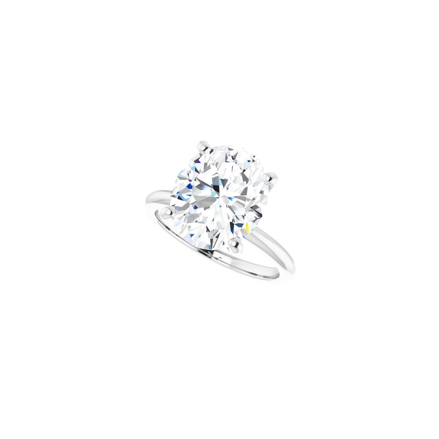 Oval Engagement Ring | Metal Type=14K White Gold | Center Stone Size=3 CT | Image 5
