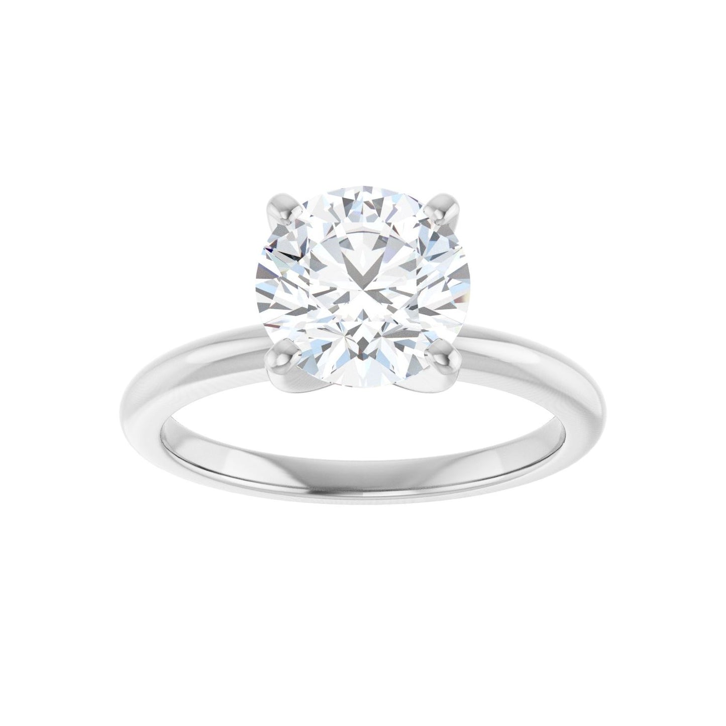 Round Engagement Ring | Metal Type=14K White Gold | Center Stone Size=2 CT | Image 3