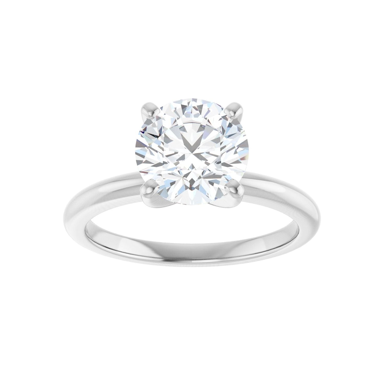 Round Engagement Ring | Metal Type=14K White Gold | Center Stone Size=2 CT | Image 3