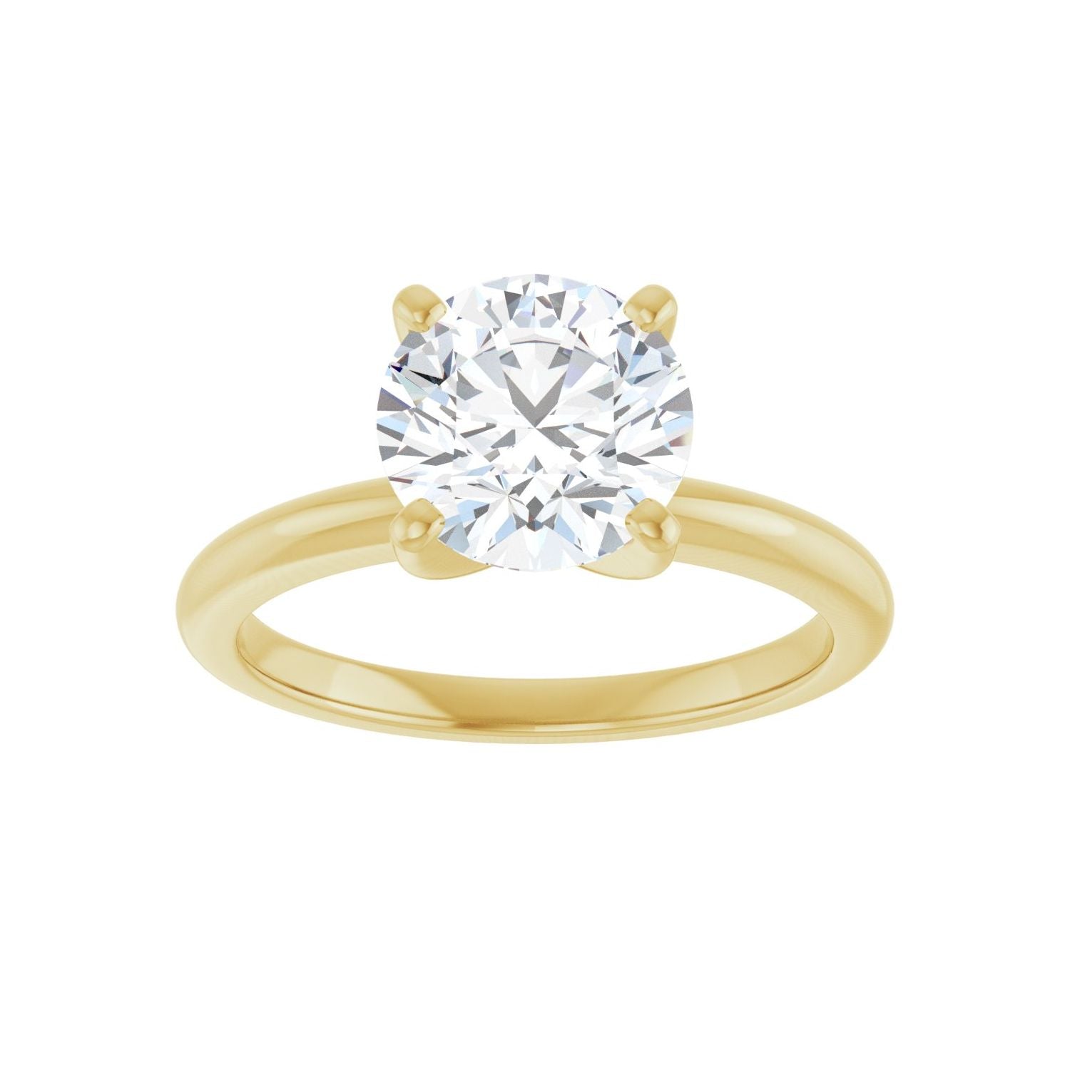 Round Engagement Ring | Metal Type=14K Yellow Gold | Center Stone Size=2 CT | Image 3