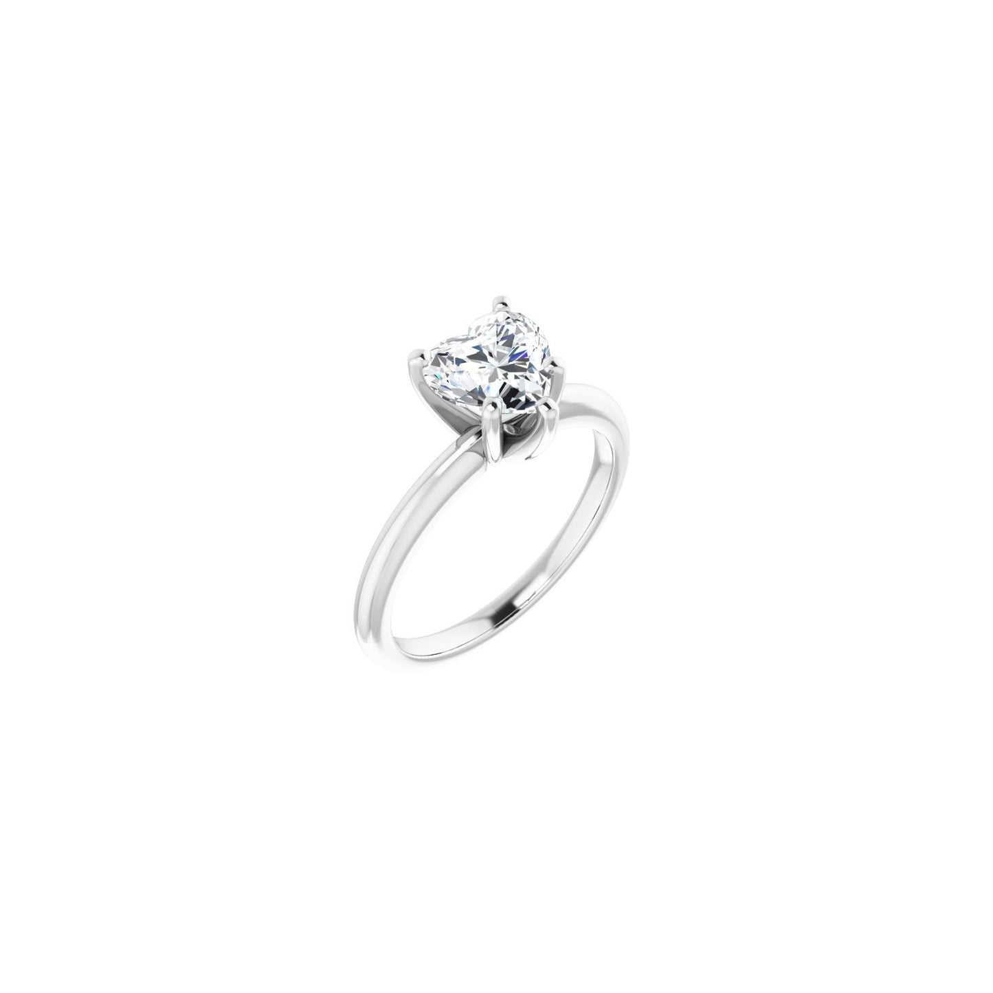 Heart Engagement Ring | Metal Type=14K White Gold | Center Stone Size=1 CT | Image 1