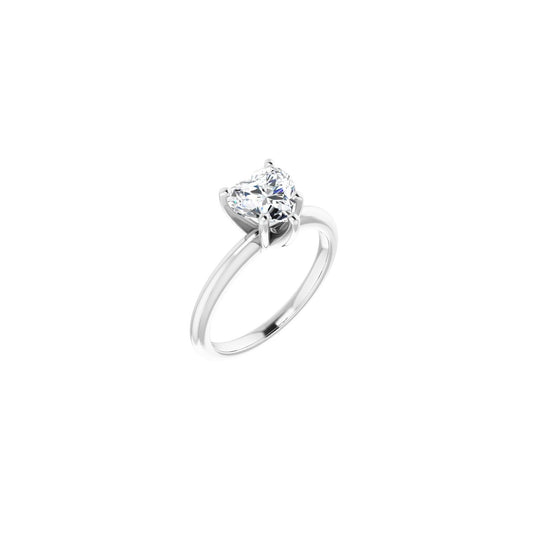 Heart Engagement Ring | Metal Type=14K White Gold | Center Stone Size=1 CT | Image 1