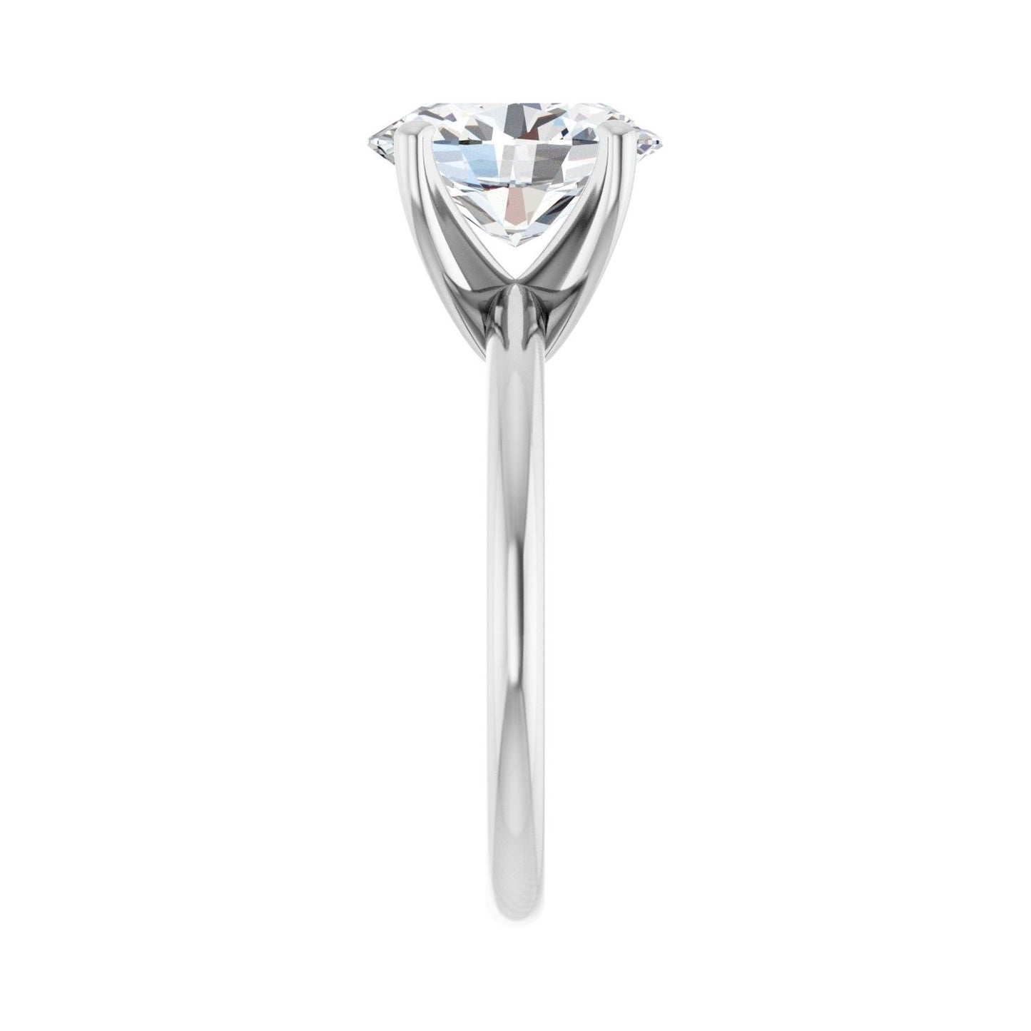 Oval Engagement Ring | Metal Type=14K White Gold | Center Stone Size=2.5 CT | Image 4
