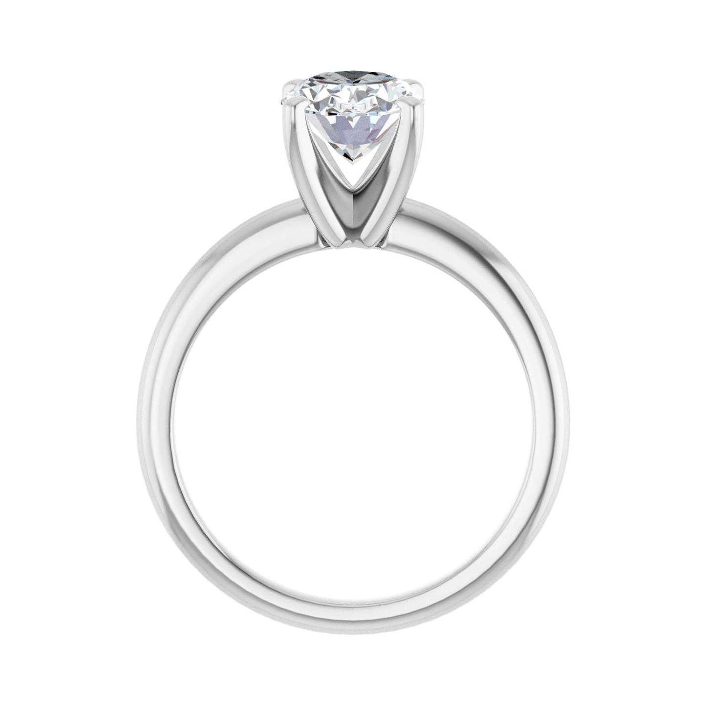 Oval Engagement Ring | Metal Type=14K White Gold | Center Stone Size=2 CT | Image 2
