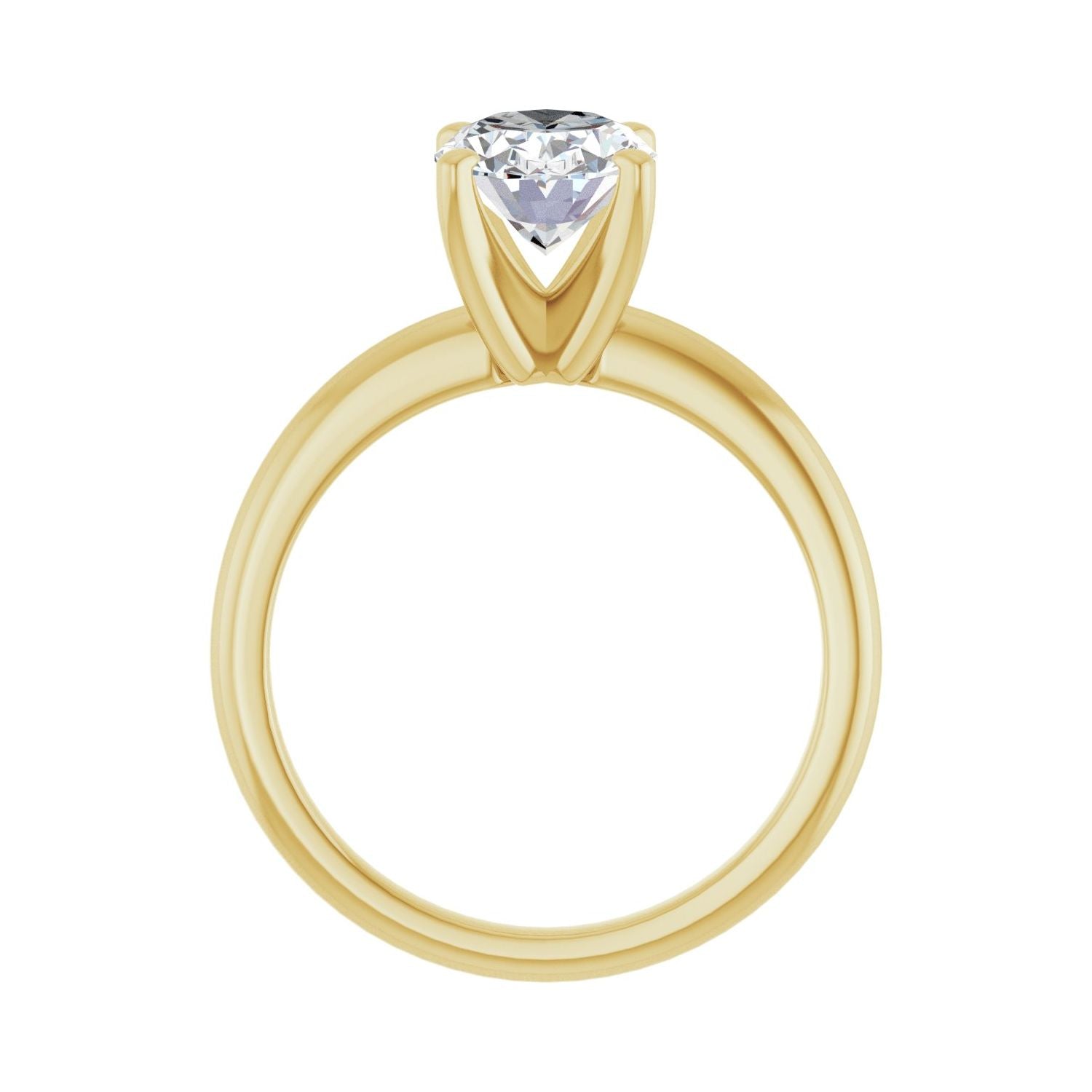 Oval Engagement Ring | Metal Type=14K Yellow Gold | Center Stone Size=2 CT | Image 2