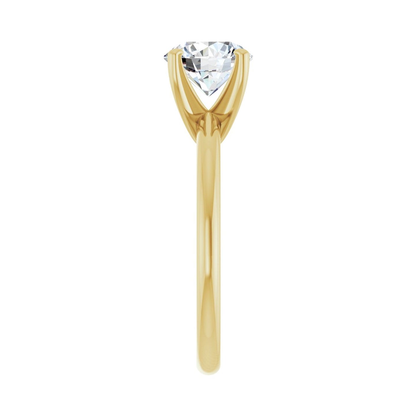 Round Engagement Ring | Metal Type=14K Yellow Gold | Center Stone Size=1.5 CT | Image 4